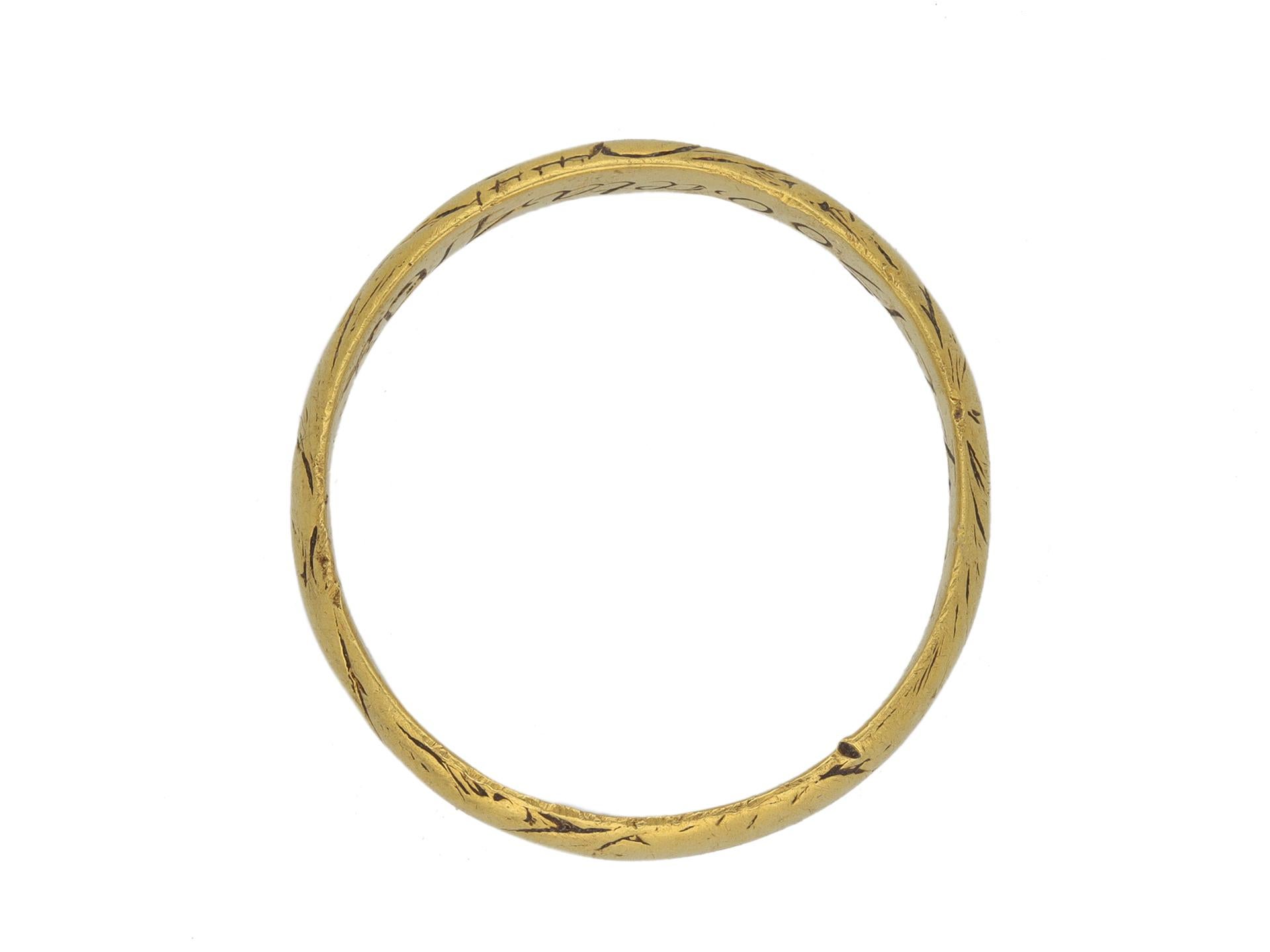 Women's or Men's Post-Medieval enamel mourning ring, circa 1706. For Sale