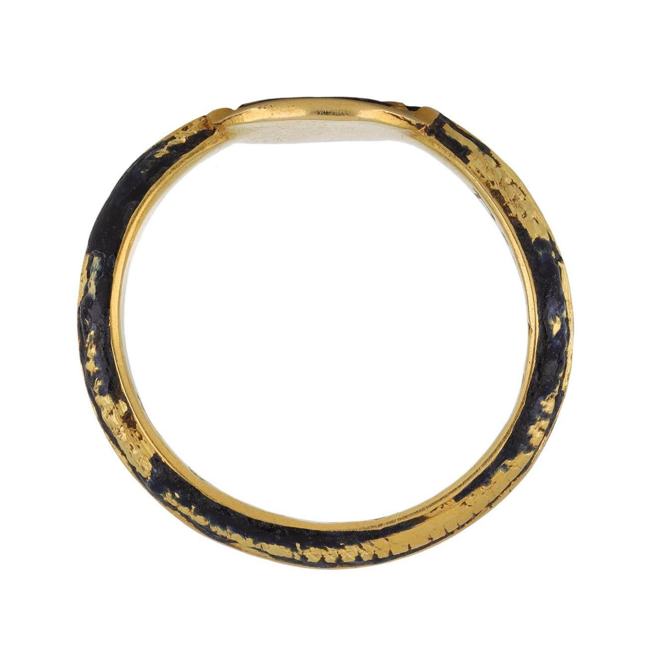 Anillo postmedieval de cráneo esmaltado, hacia el siglo XVII. Medieval en venta