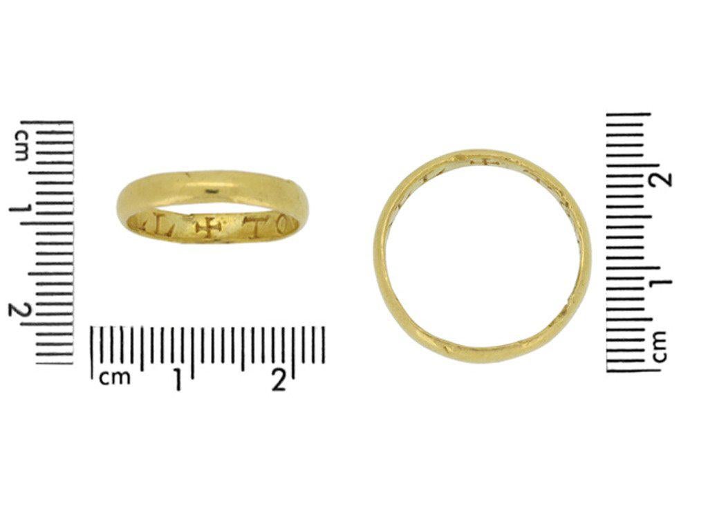 Post Mittelalterlicher Posy-Ring aus Gold TOVT IOVRS LOIALL im Zustand „Gut“ im Angebot in London, GB