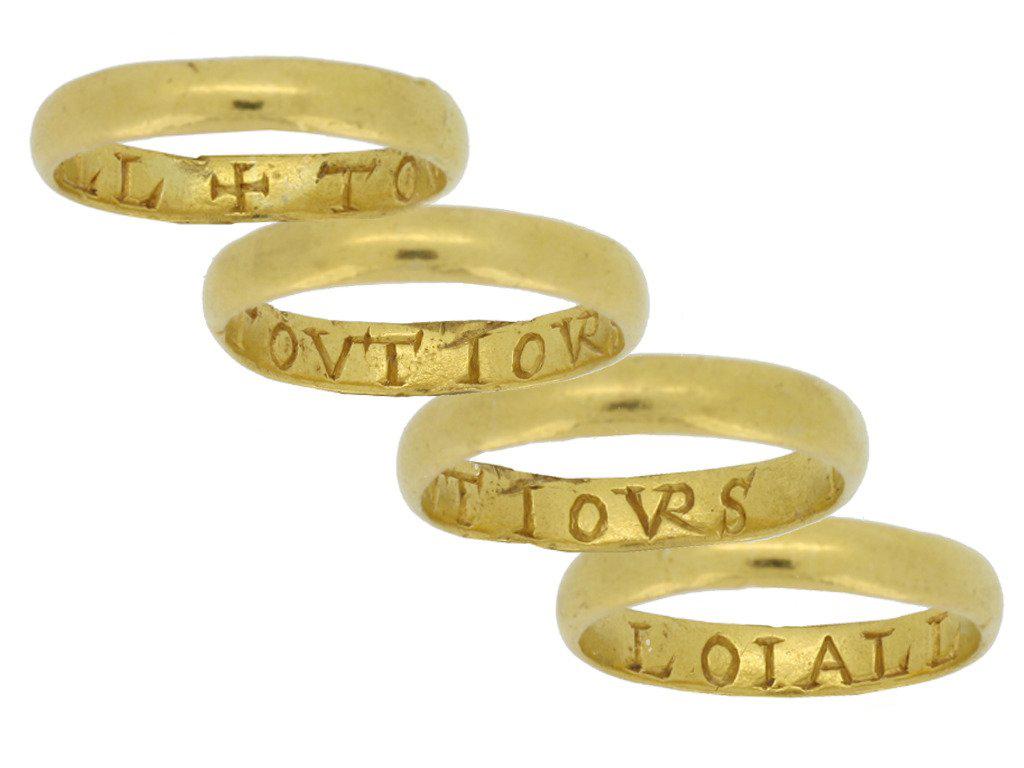 Post Mittelalterlicher Posy-Ring aus Gold TOVT IOVRS LOIALL im Angebot 1