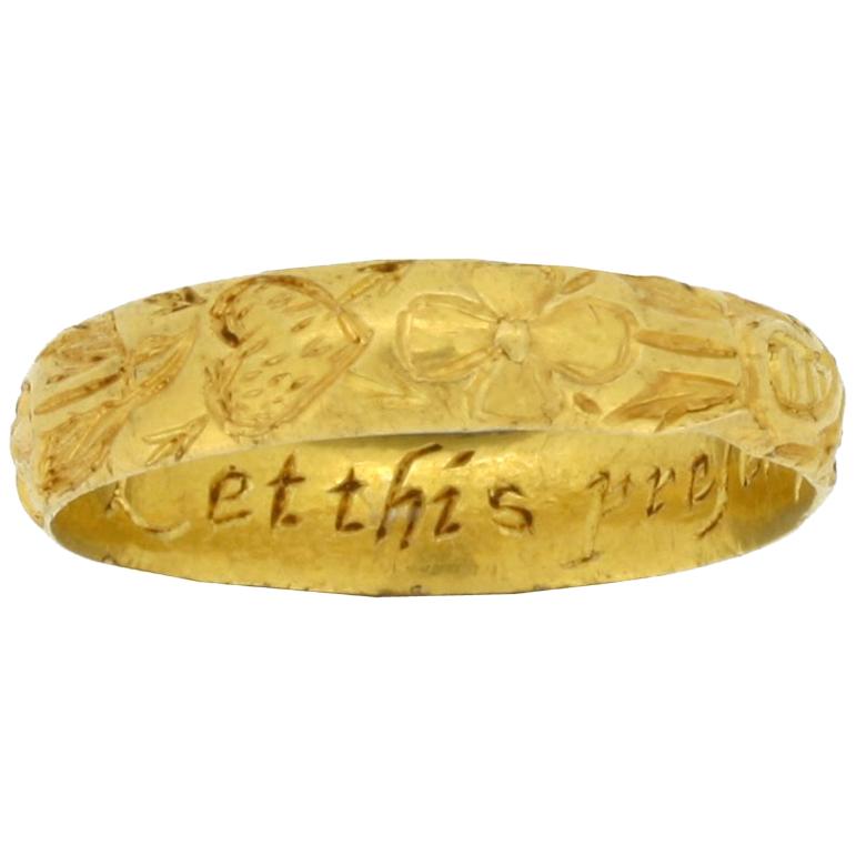 Anello Posy post-medievale 'Che questo presenti la mia buona intenzione', circa 17° secolo