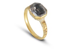 Post-Medieval Rock Crystal Ring, circa 1680-1720.