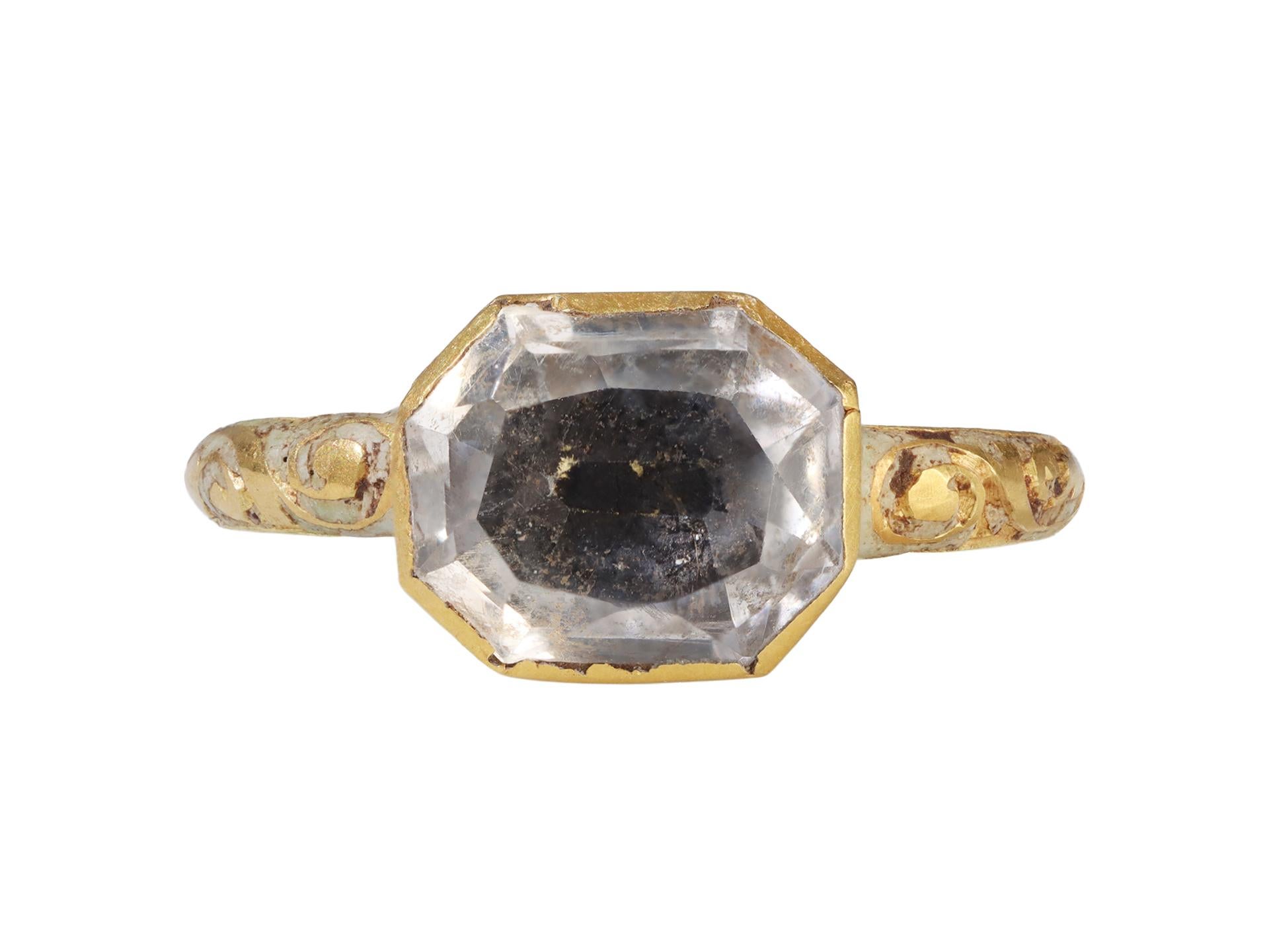 Anello in cristallo di rocca post-medievale, 1680-1720 circa.