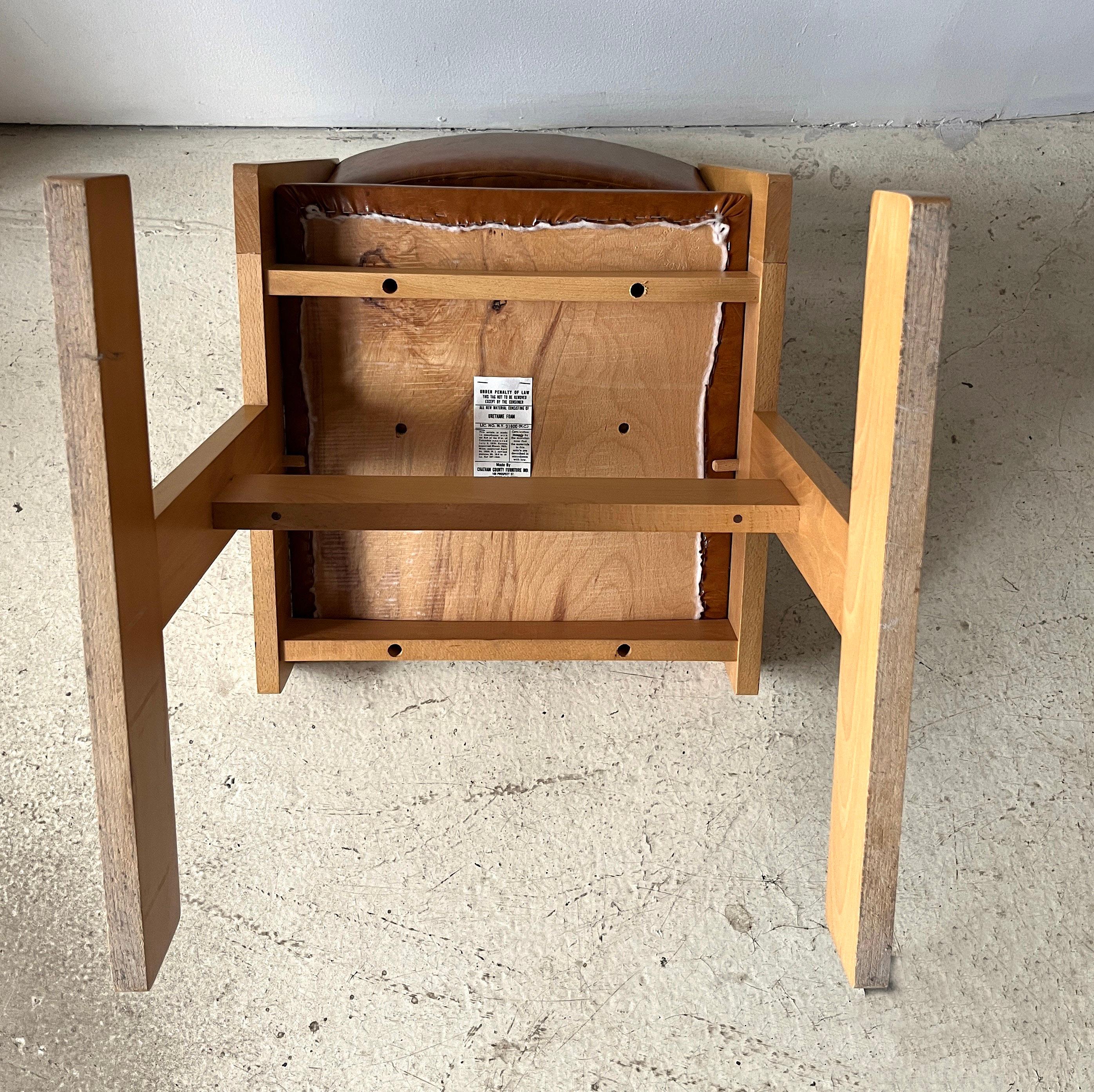 Chaise de bureau postmoderne en bois des années 1970 par Chatham County Furniture, High Point en vente 2