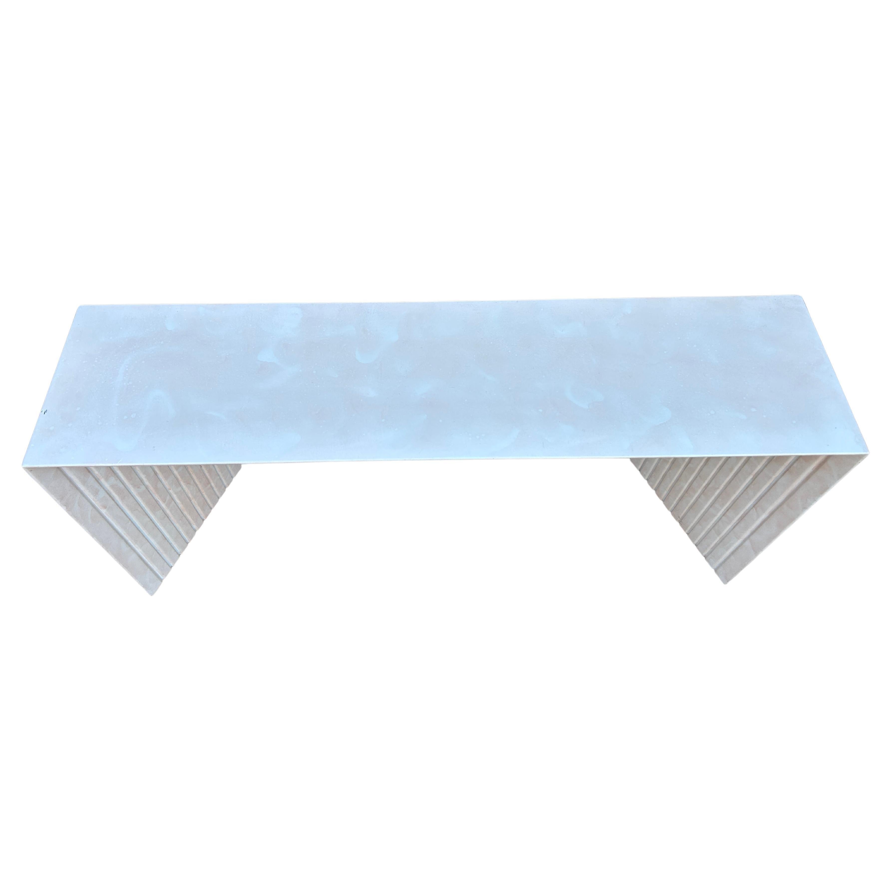 Post-Modern Post Modern 1980s artistic Painted narrow forced perspective console table For Sale