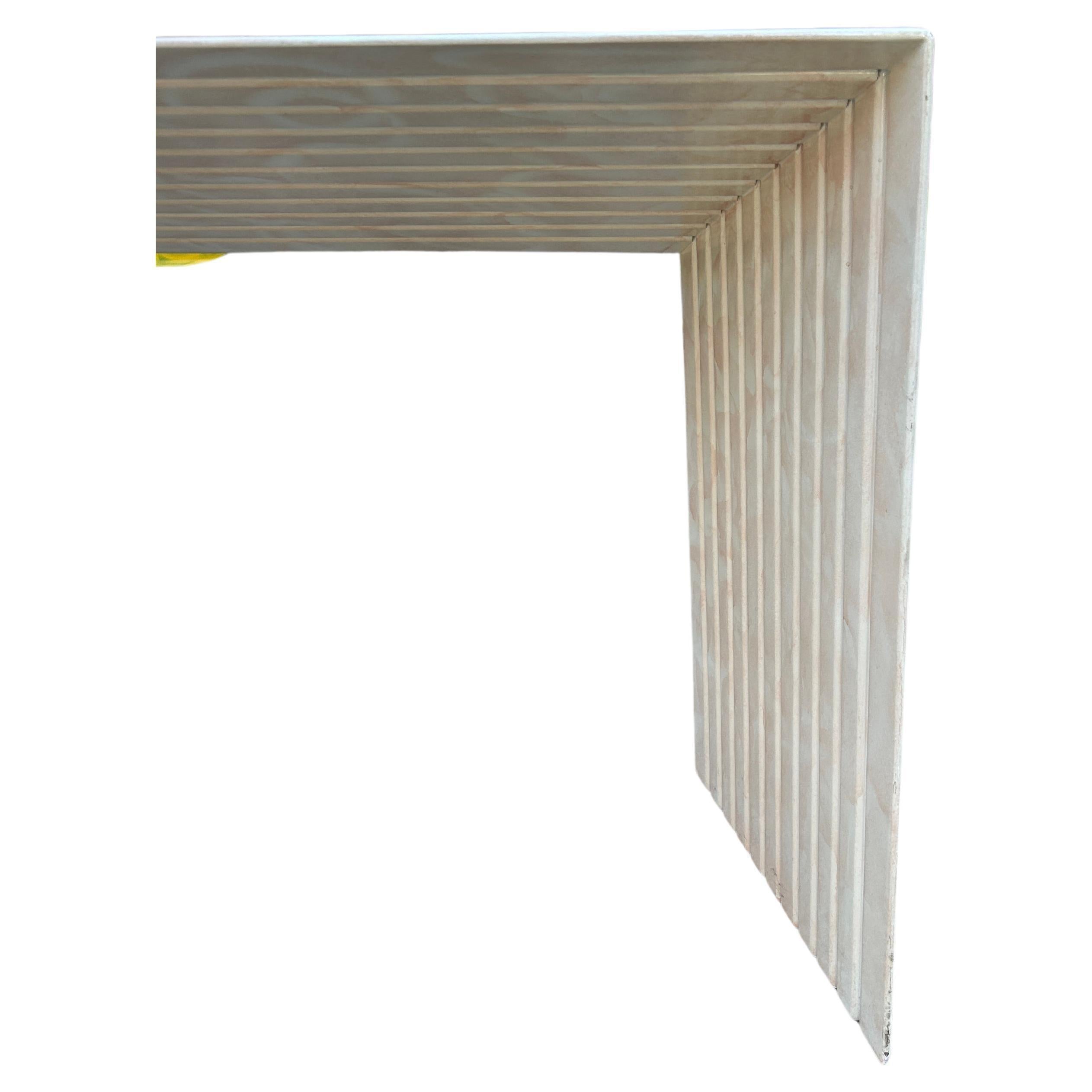 American Post Modern 1980s artistic Painted narrow forced perspective console table For Sale