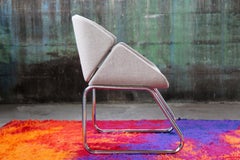 Post-Modern 1980s Cream Chrome Thonet Lounge Chair