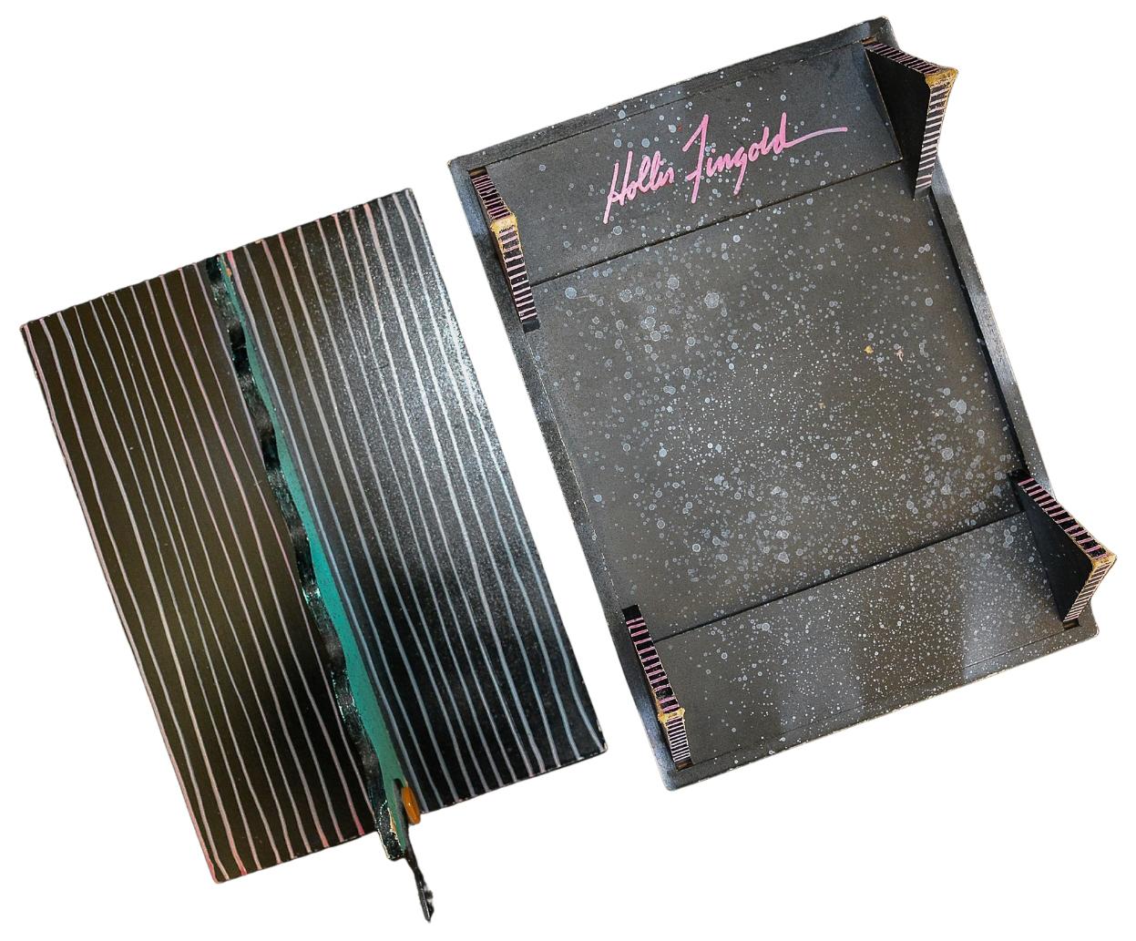 Post Modern 1980s Handmade Lacquered Box by Hollis Fingold, Signed For Sale 5