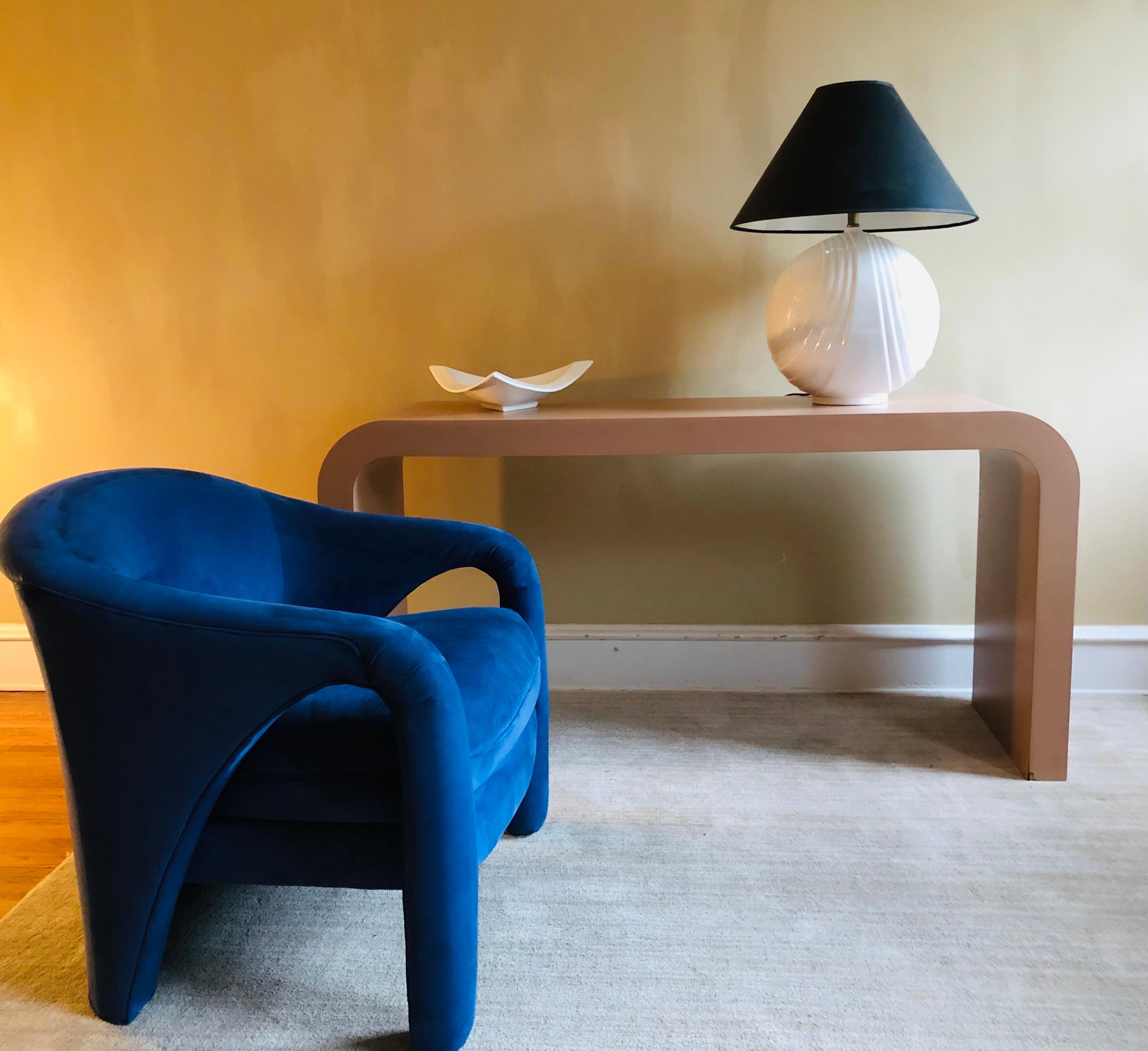 Formica Postmodern 1980s Waterfall Console Table in Blush