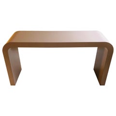 Postmodern 1980s Waterfall Console Table in Blush