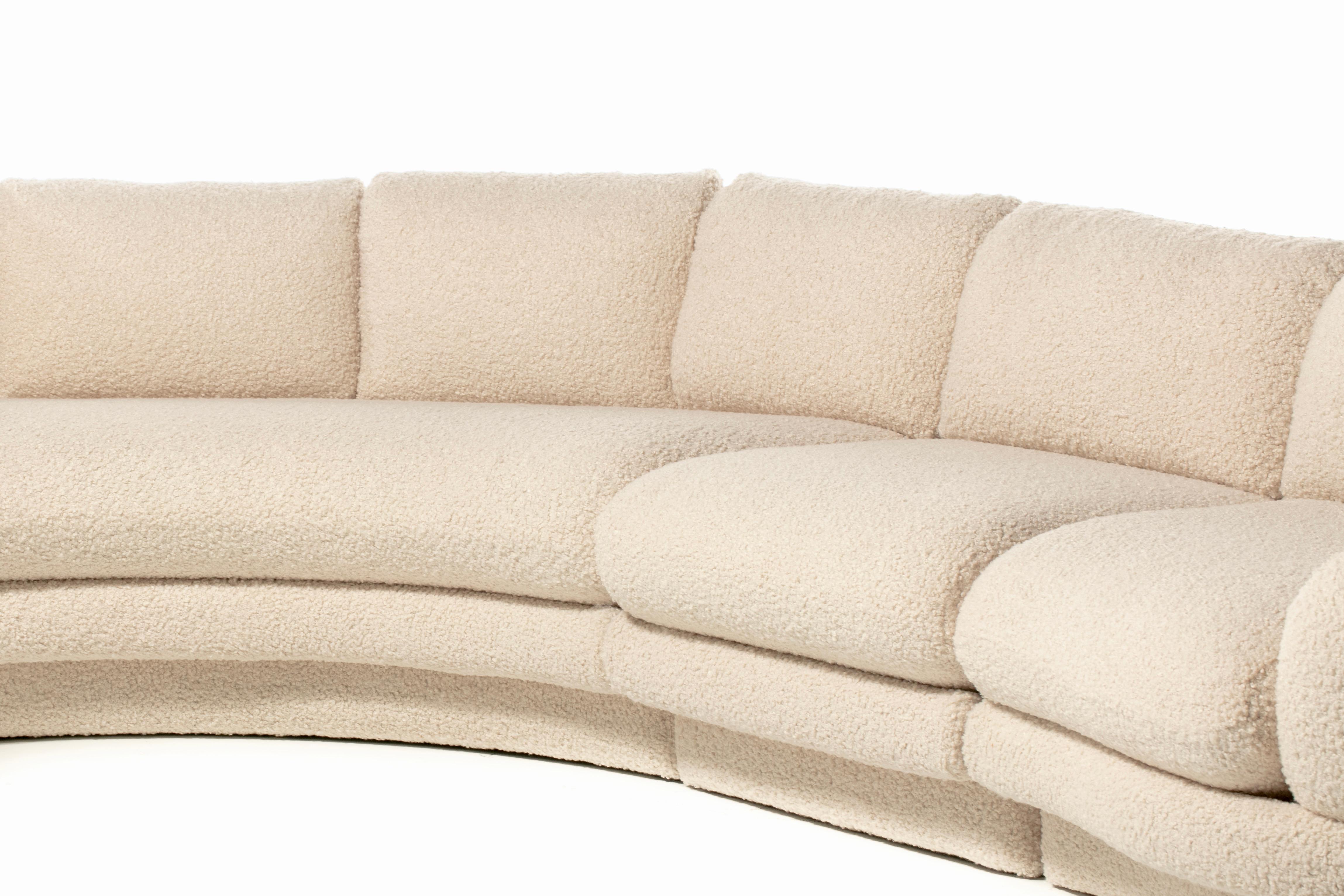 Post Modern 1990s Preview Sectional Sofa in Plush Ivory White Bouclé For Sale 5