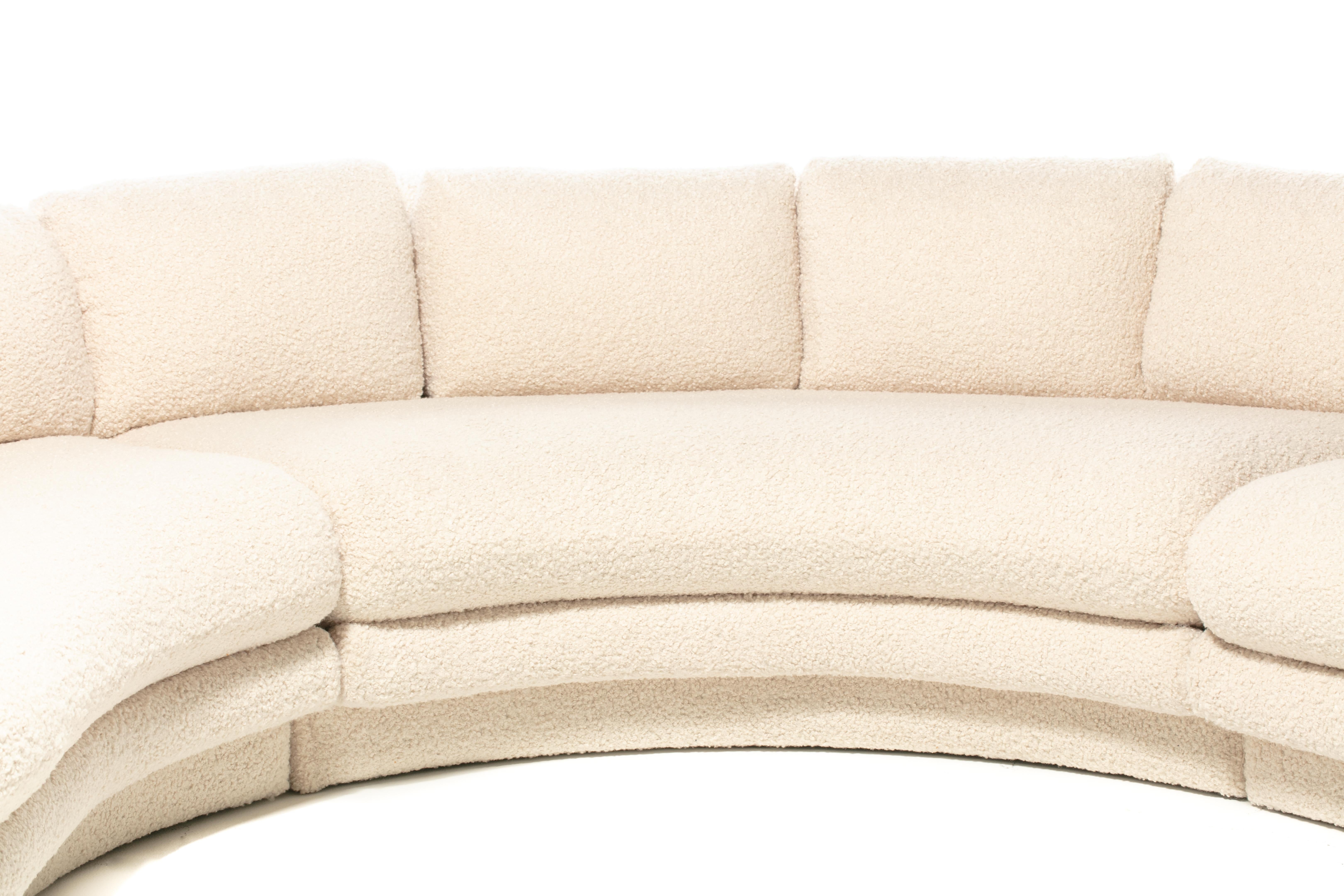 Post Modern 1990s Preview Sectional Sofa in Plush Ivory White Bouclé For Sale 6