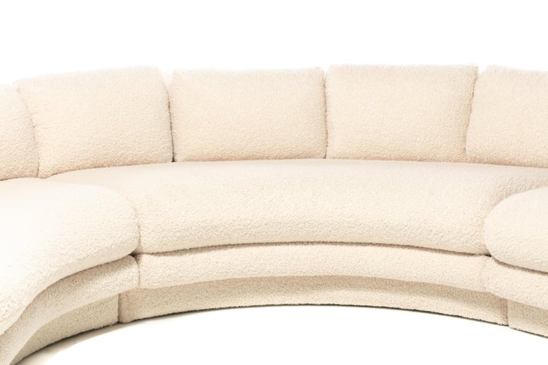 Post Modern 1990s Preview Sectional Sofa in Plush Ivory White Bouclé For Sale 8