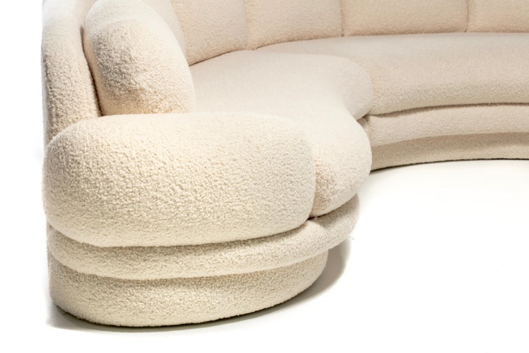 Post-Modern Post Modern 1990s Preview Sectional Sofa in Plush Ivory White Bouclé For Sale