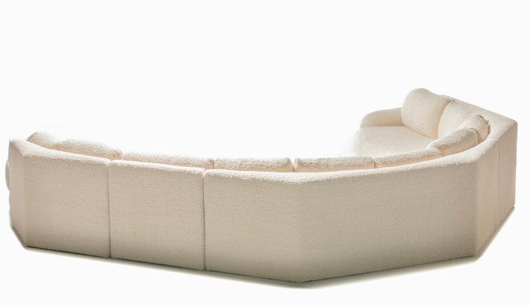 Post Modern 1990s Preview Sectional Sofa in Plush Ivory White Bouclé For Sale 2