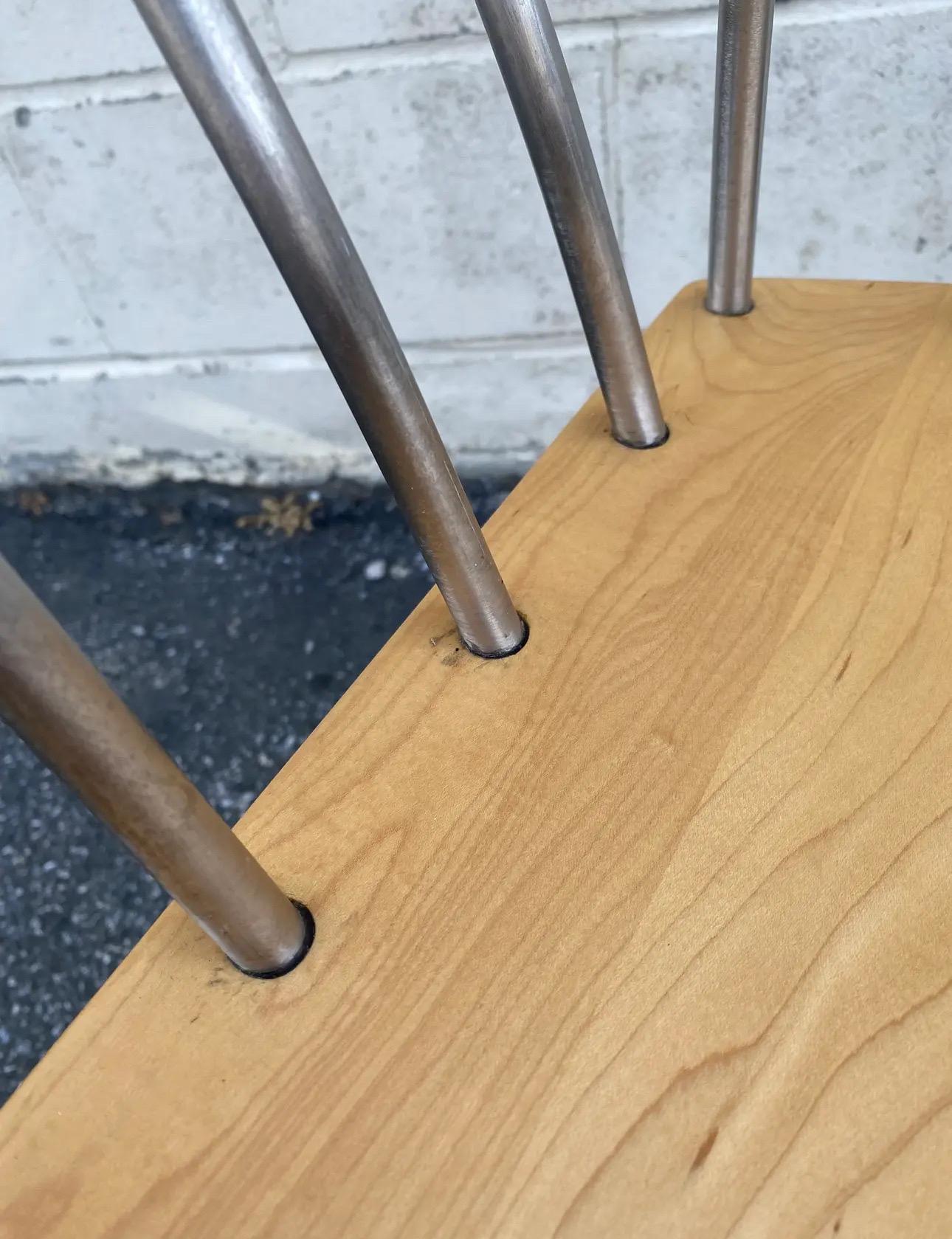 Post-Modern 1990s Wood & Aluminum Modern Cantilever Z-Frame Chair For Sale 4