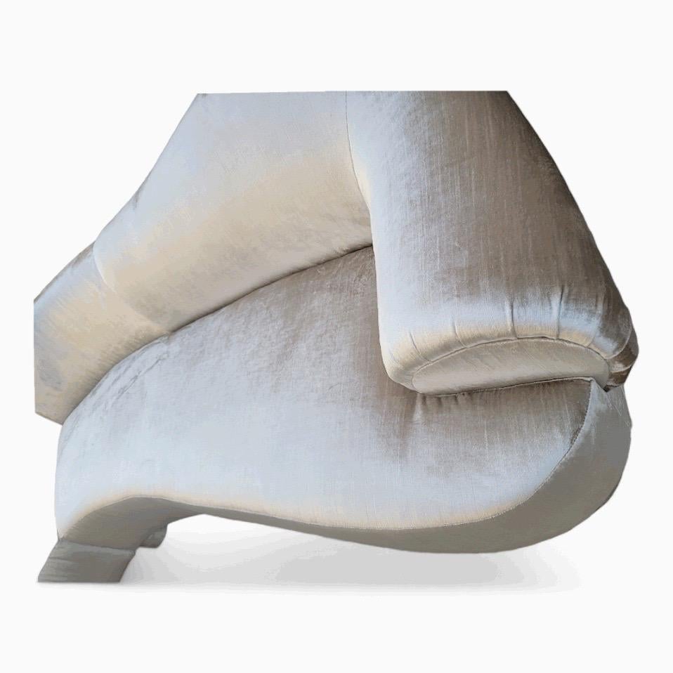 Post-Modern 2pc Sectional Sofa Carson’s Styled Newly Upholstered in Velvet For Sale 3