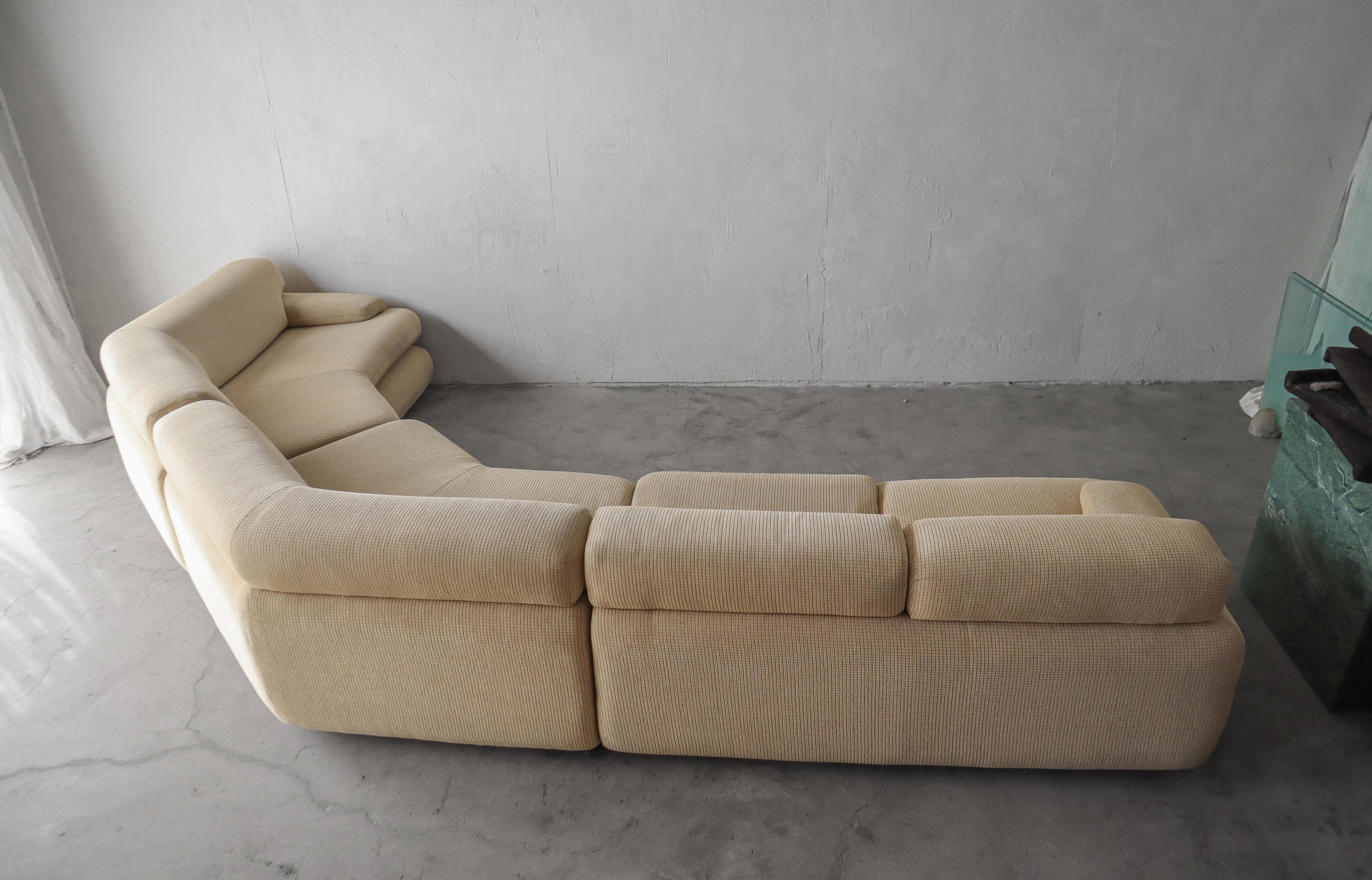 20th Century Post Modern 3 Piece Sectional Sofa by Preview For Sale
