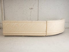 Post Modern 5 Piece Bernhardt Sectional in Cream Jacquard Upholstery