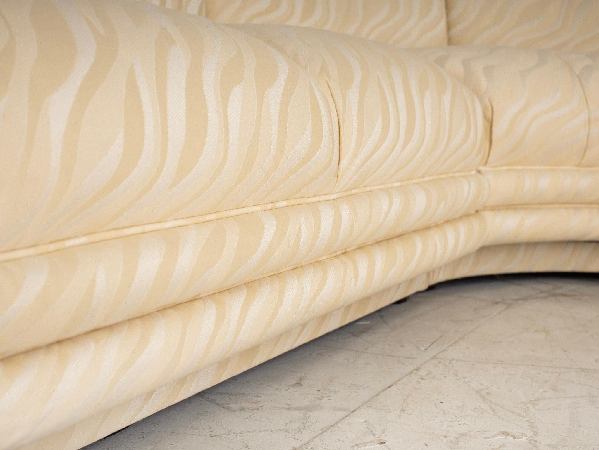 Post Modern 5 Piece Bernhardt Sectional in Cream Jacquard Upholstery 2
