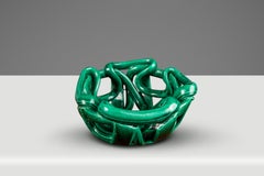 Post Modern Abstract Braided Ceramic Bowl Display Piece, USA, c. 1980's