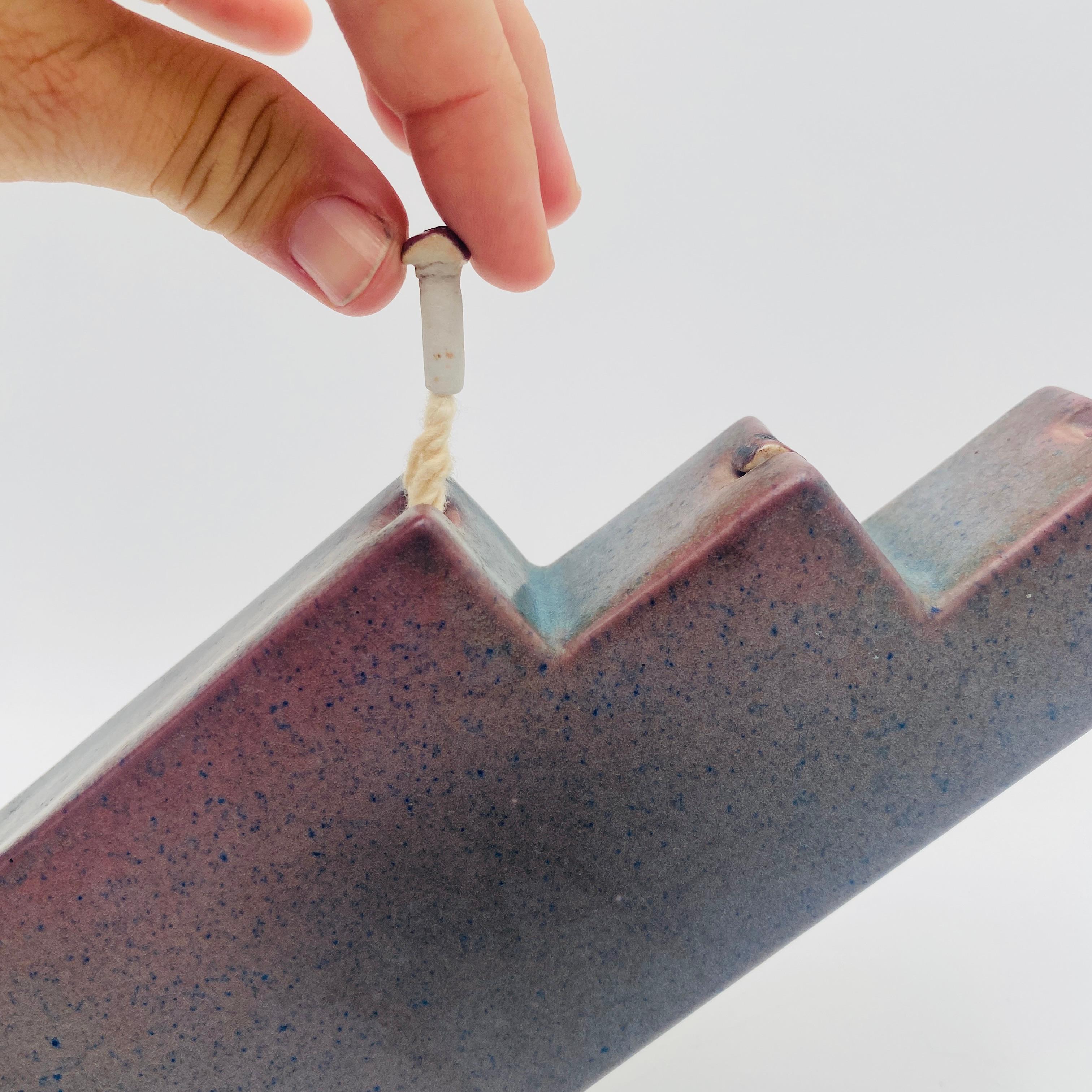 Hand-Crafted Post Modern Abstract Sculpture Ceramic Wick Oil Diffuser For Sale