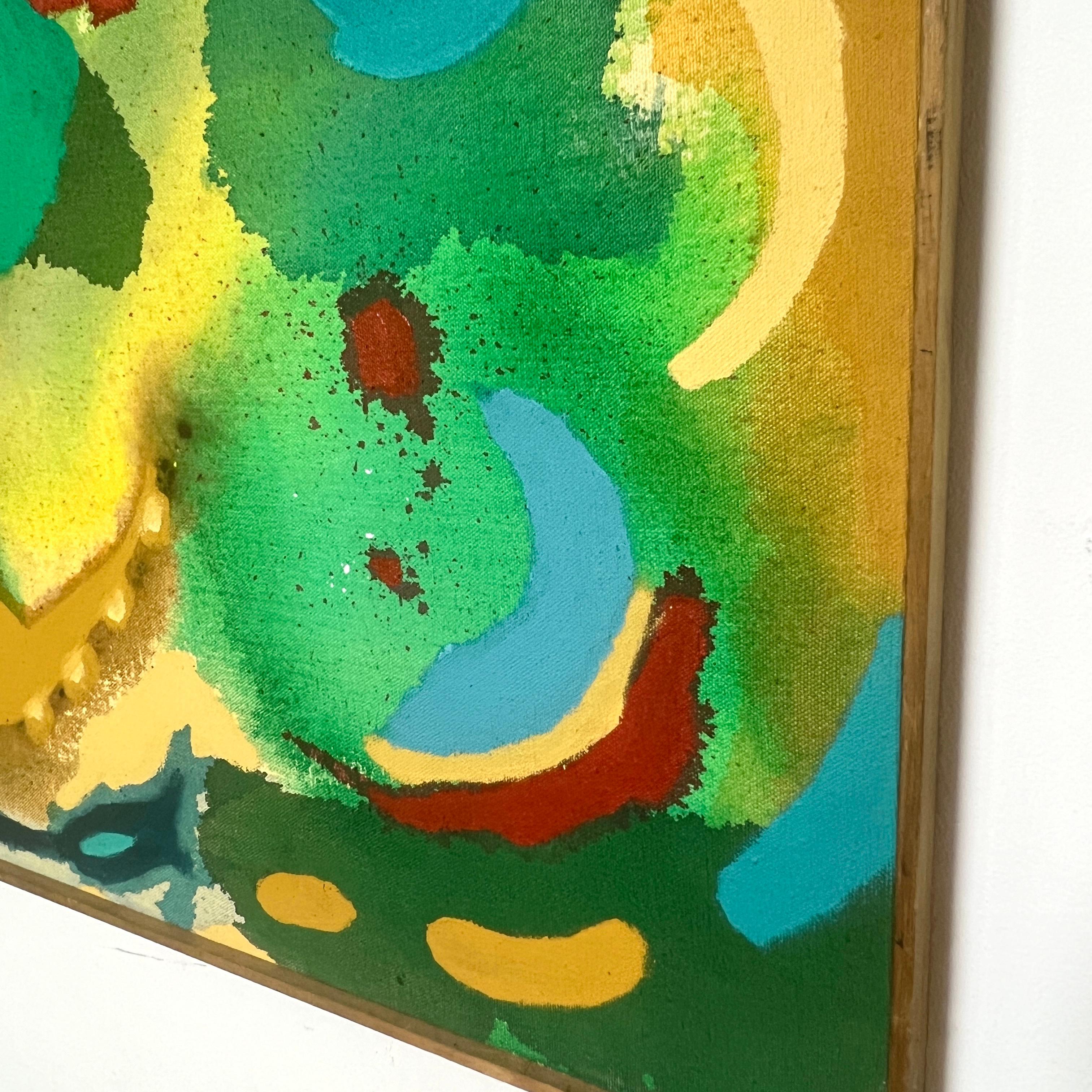 Post Modern Abstract Stain Painting Signed A. Cohen, d. 1980 (Postmoderne) im Angebot