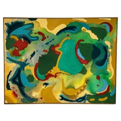 Post Modern Abstract Stain Painting Signed A. Cohen, d. 1980