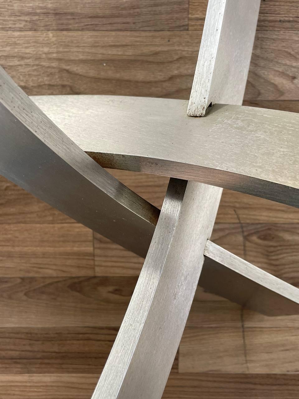 Table d'appoint abstraite en acier et verre post-moderne de Carl Muller en vente 3