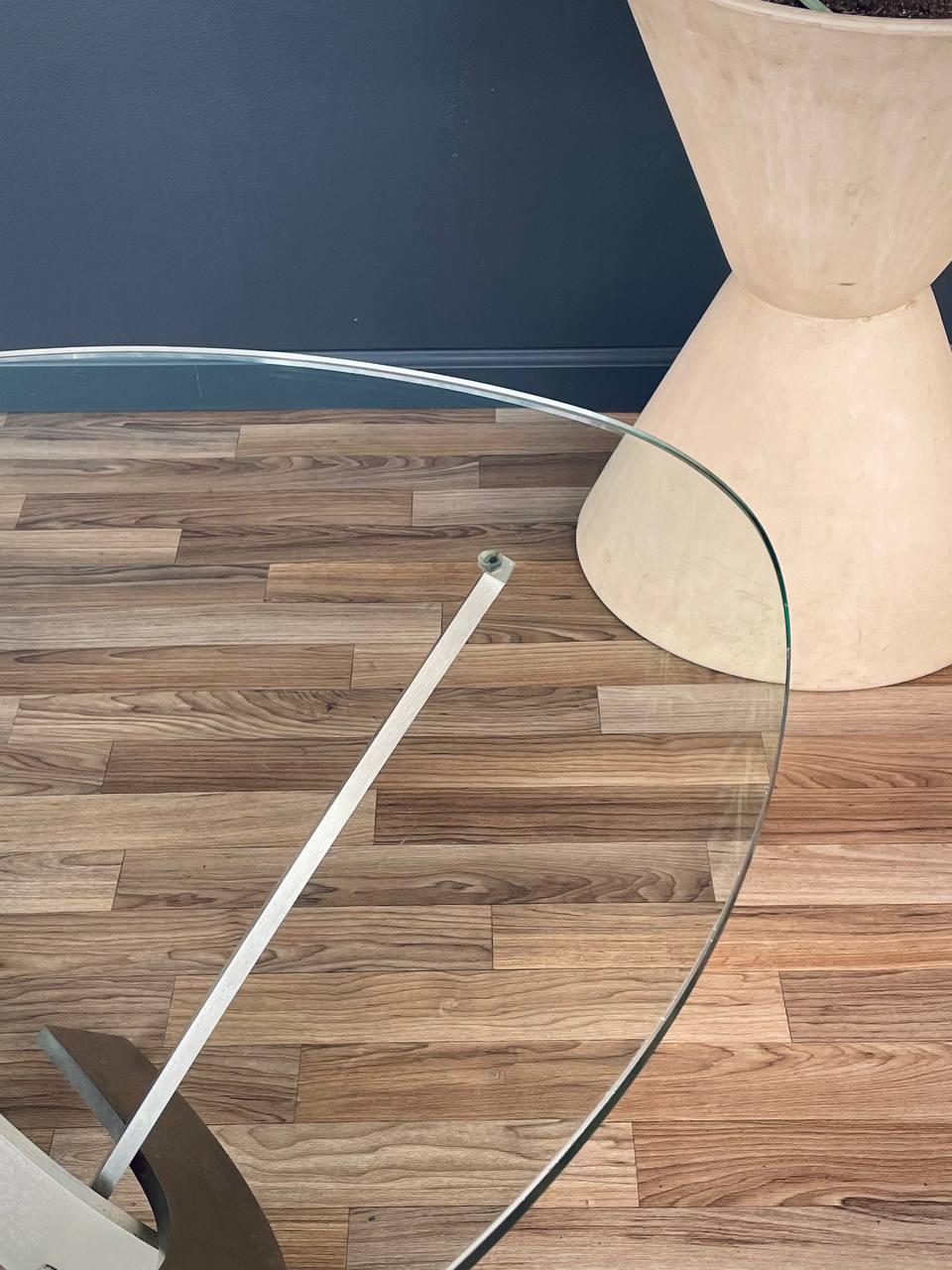 Table d'appoint abstraite en acier et verre post-moderne de Carl Muller en vente 1