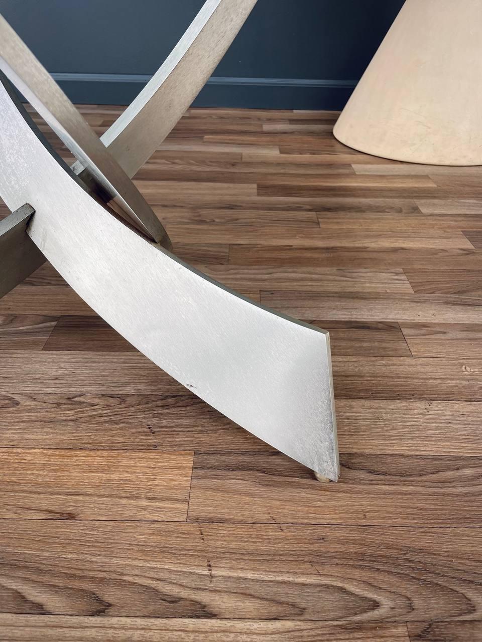 Table d'appoint abstraite en acier et verre post-moderne de Carl Muller en vente 2