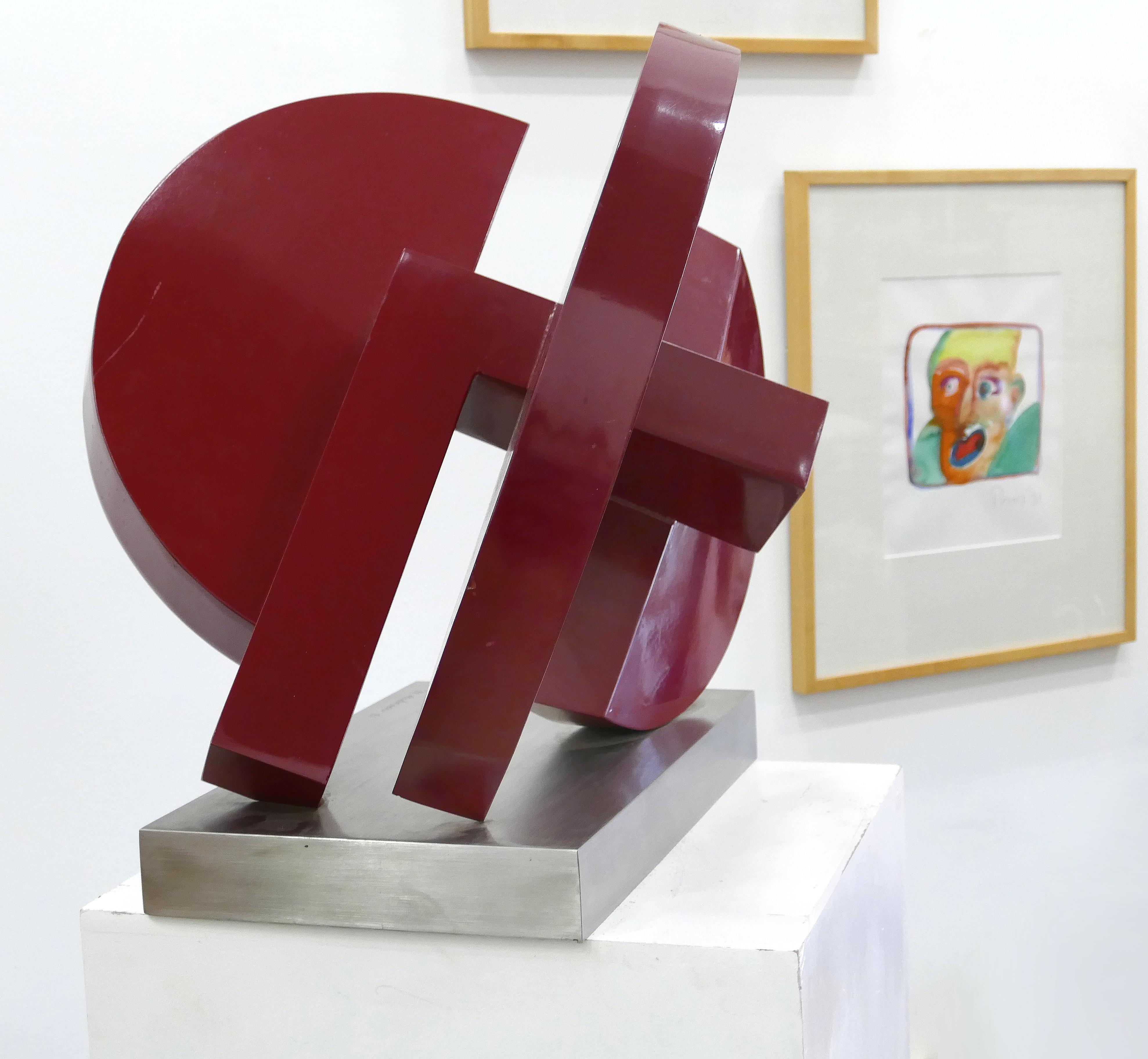 Postmodern Abstract Steel Sculpture by M. Anderson, 1981 In Good Condition In Miami, FL