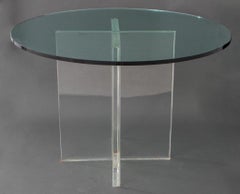 Post Modern Acrylic and Glass Round Dining Table