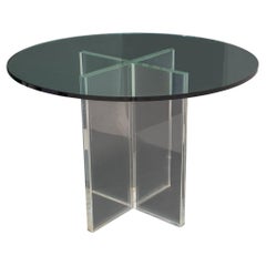 Post Modern Acrylic and Glass Round Dining Table