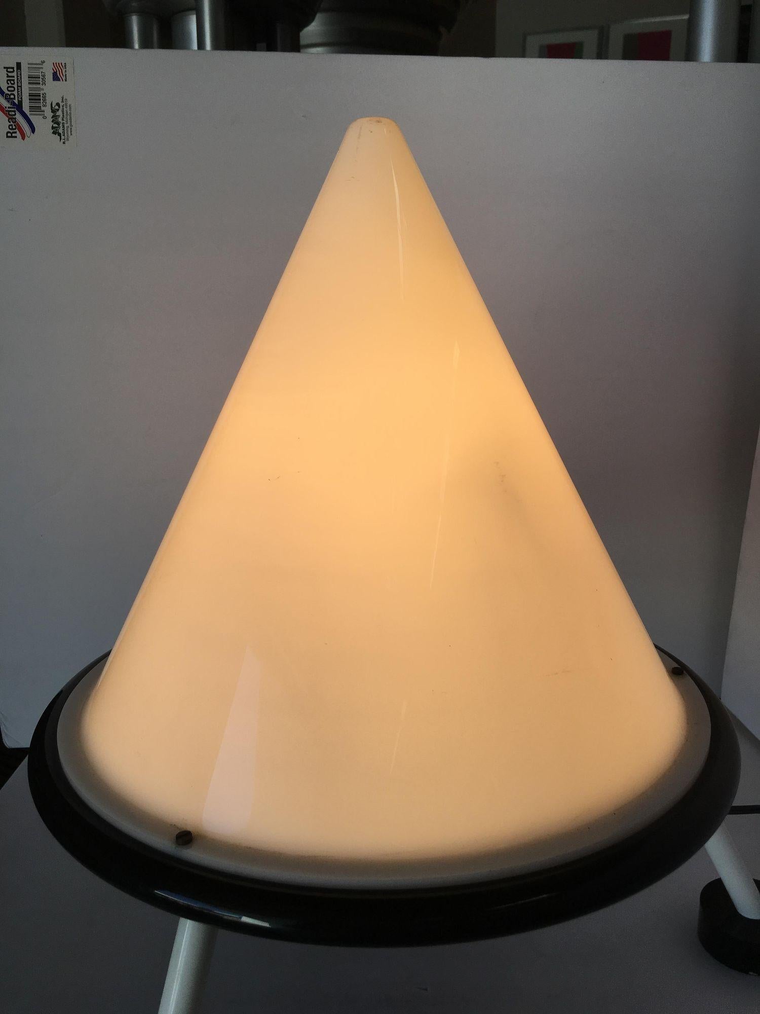 American Post Modern Acrylic Geometric Cone Table Lamp For Sale