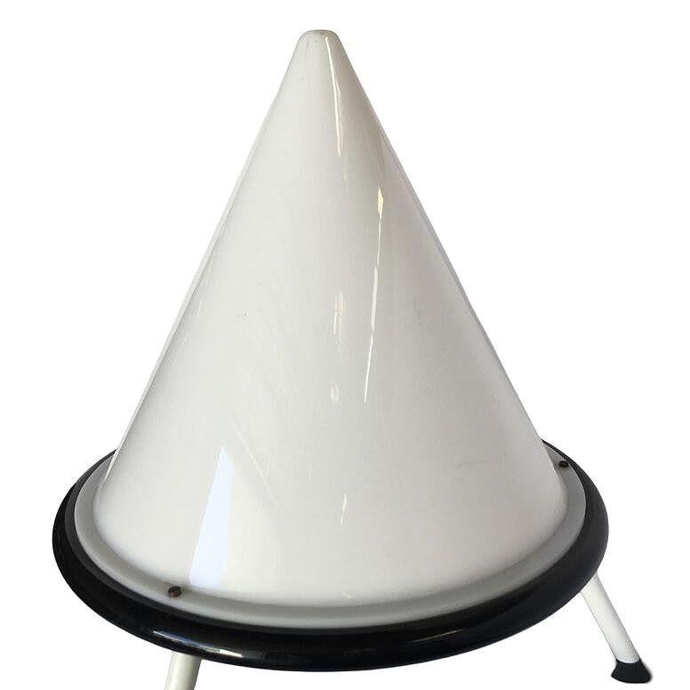 Bespoke Post Modern Acrylic Geometric Cone Table Lamp, 2 Available In Excellent Condition For Sale In Van Nuys, CA