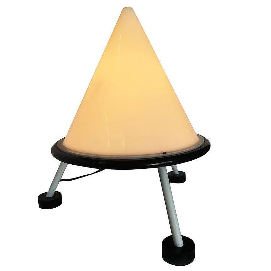 Plexiglass Bespoke Post Modern Acrylic Geometric Cone Table Lamp, 2 Available For Sale