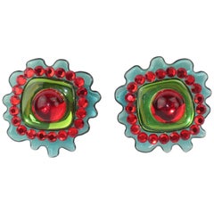 Post Modern Acrylic
Rhinestone Earrings Vintage Post Modern Acrylic
Rhinestone Earrings