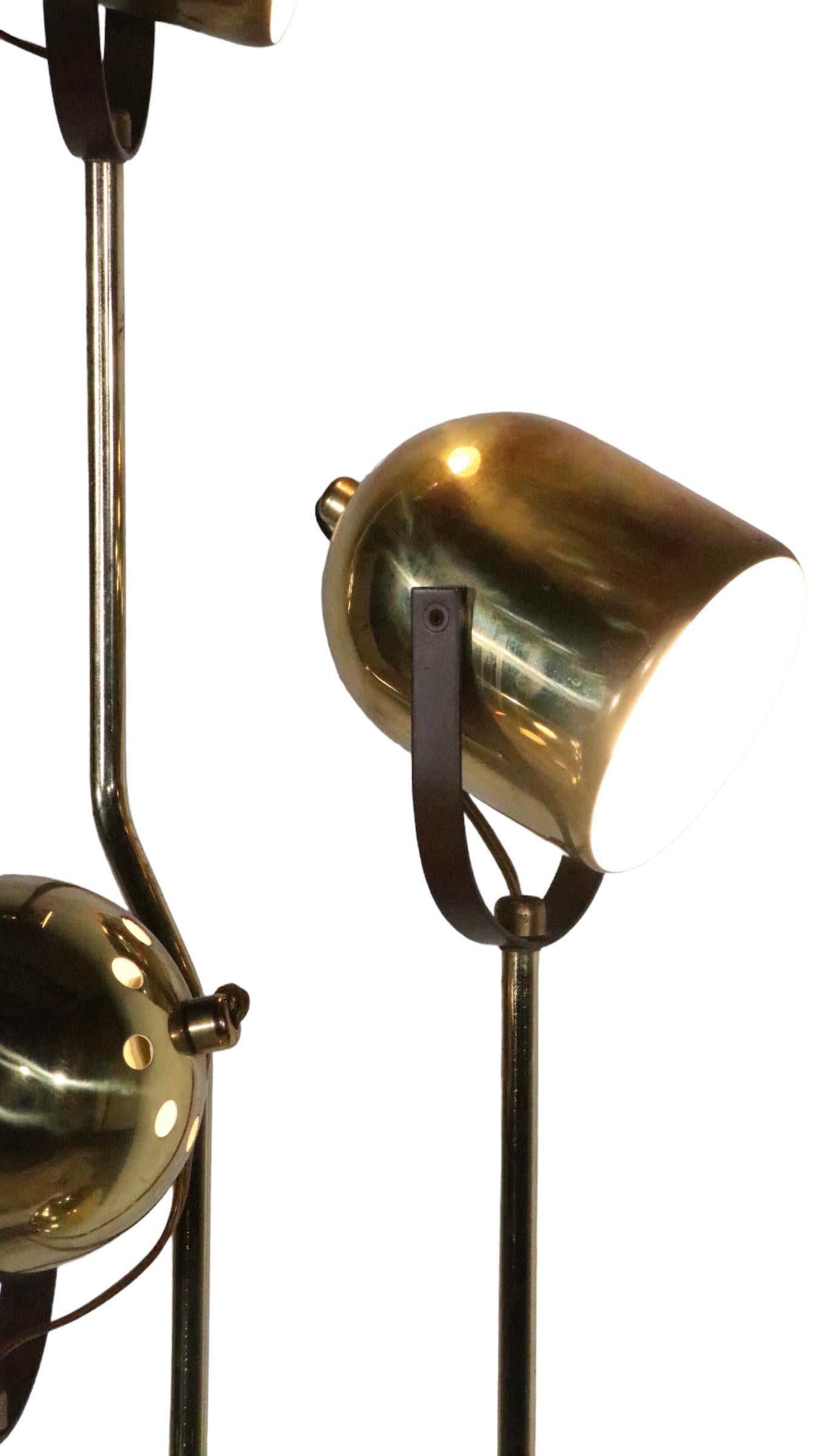  Post Modern Adjustable Brass Floor Lamp by Goffredo Reggiani c 1970's  4