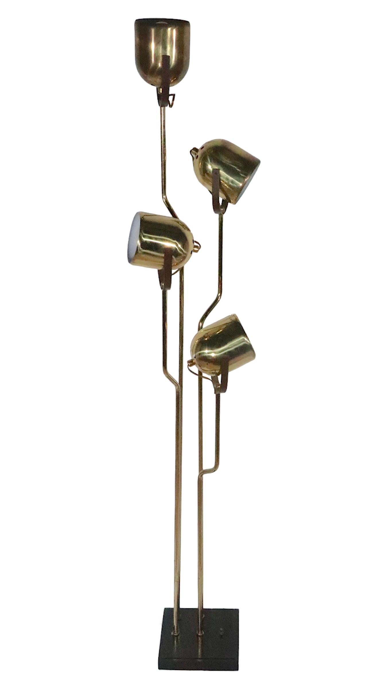  Post Modern Adjustable Brass Floor Lamp by Goffredo Reggiani c 1970's  5