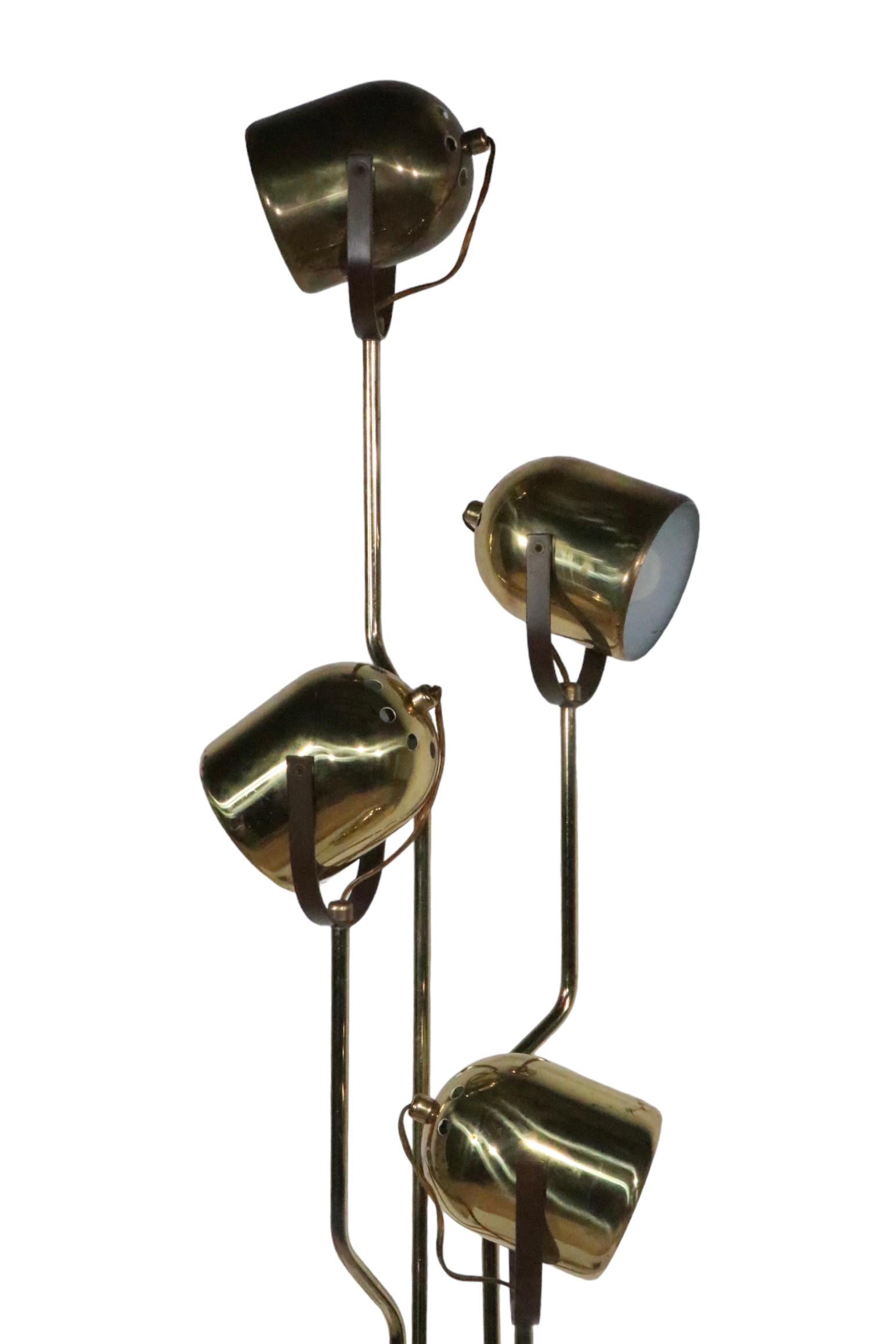 Post Modern Adjustable Brass Floor Lamp by Goffredo Reggiani c 1970's  11