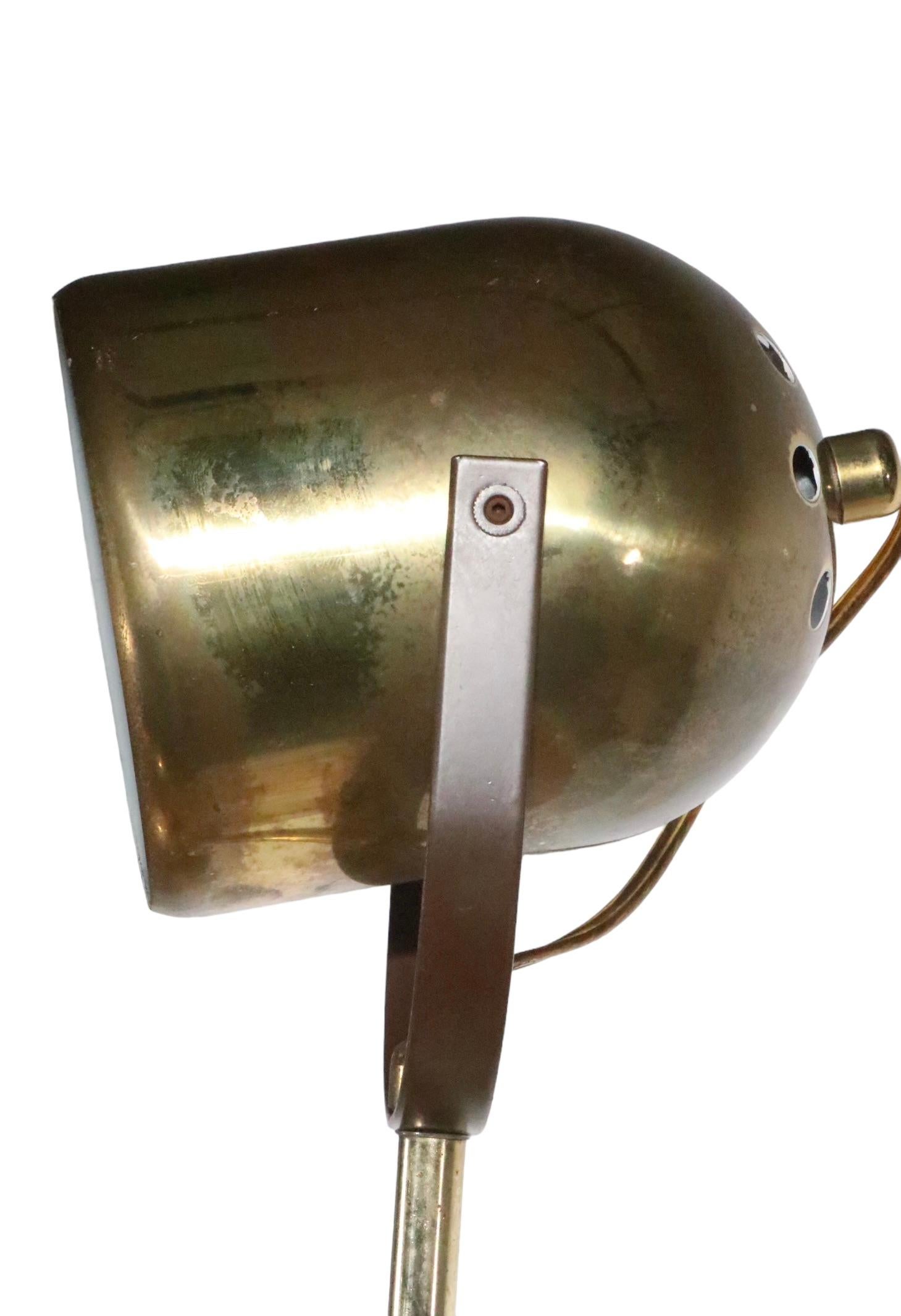 Italian  Post Modern Adjustable Brass Floor Lamp by Goffredo Reggiani c 1970's 
