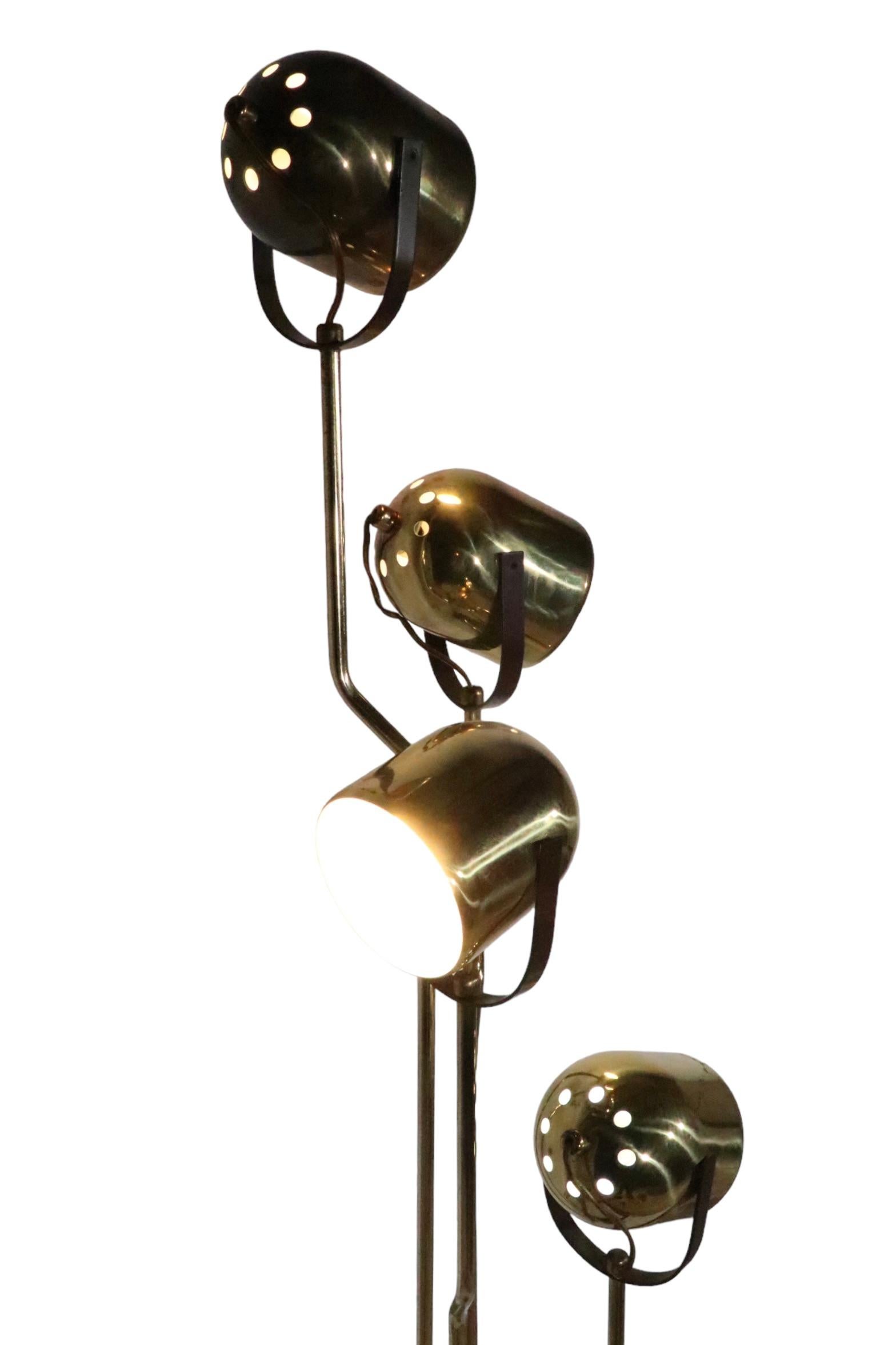  Post Modern Adjustable Brass Floor Lamp by Goffredo Reggiani c 1970's  2
