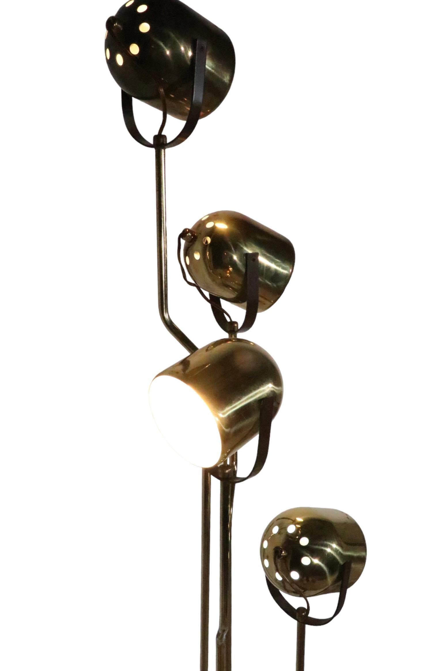  Post Modern Adjustable Brass Floor Lamp by Goffredo Reggiani c 1970's  3