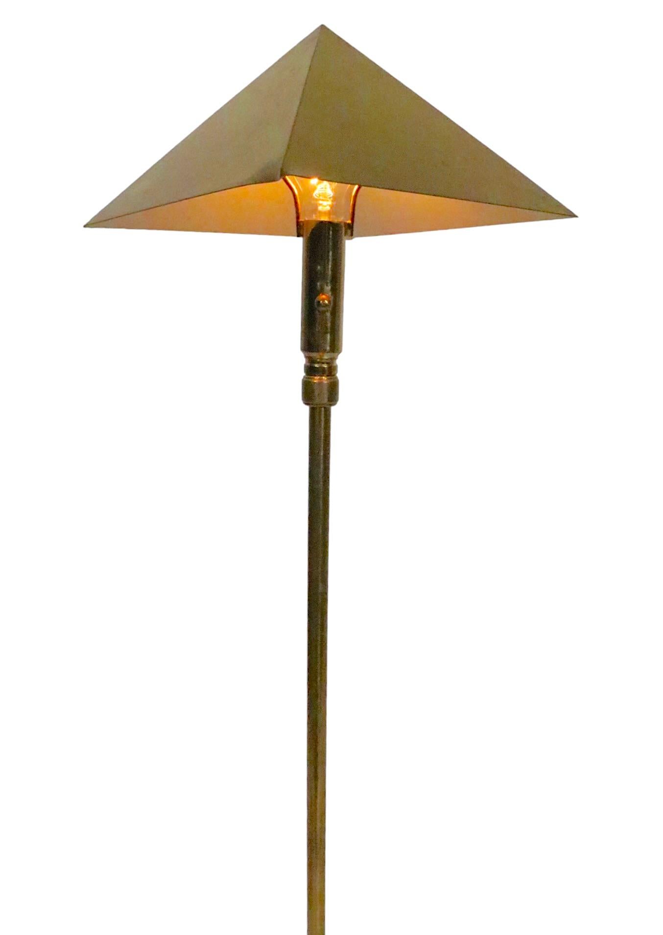Post Modern Adjustable Brass Floor Table Lamp by Chapman, c 1977 5