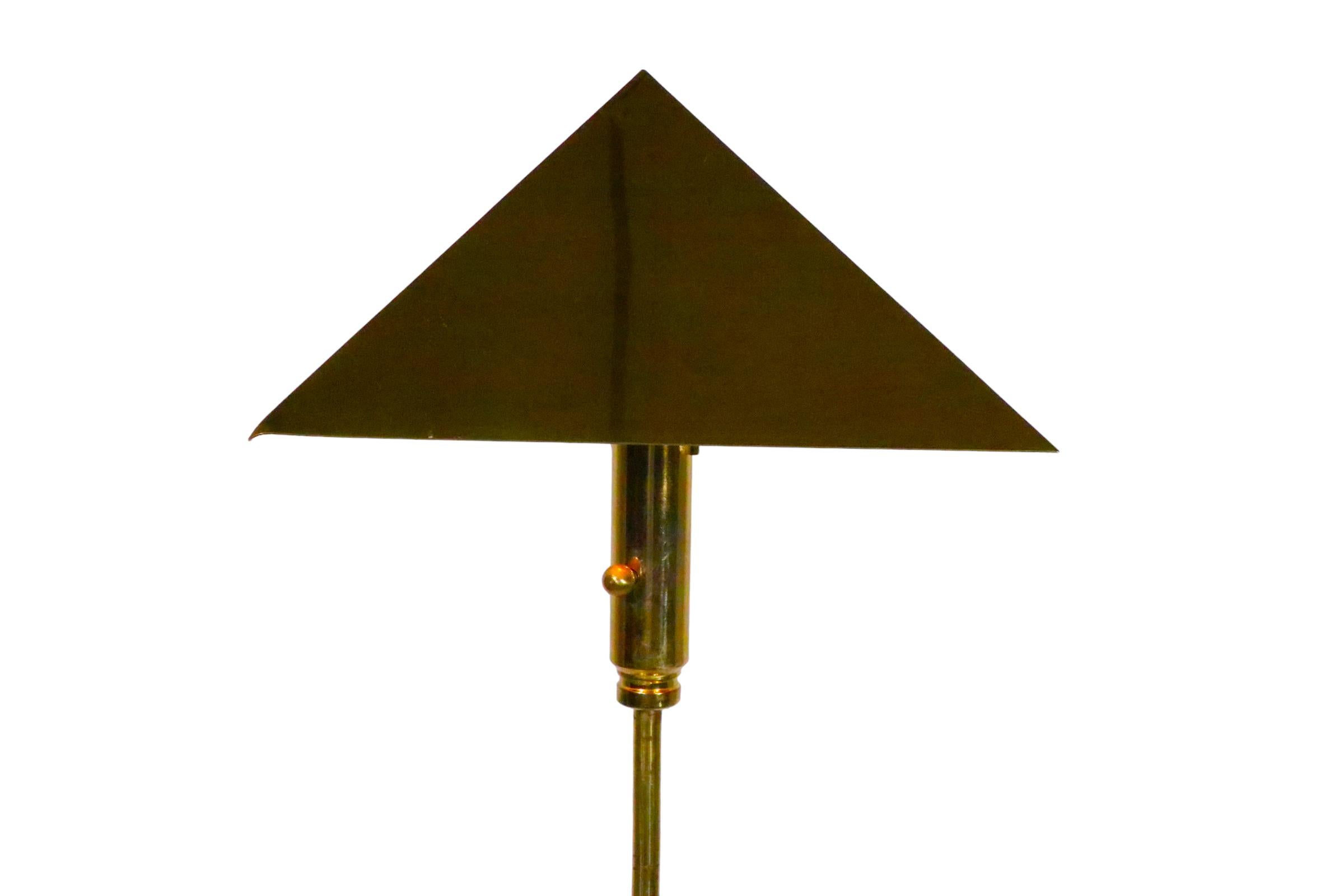 Post Modern Adjustable Brass Floor Table Lamp by Chapman, c 1977 7