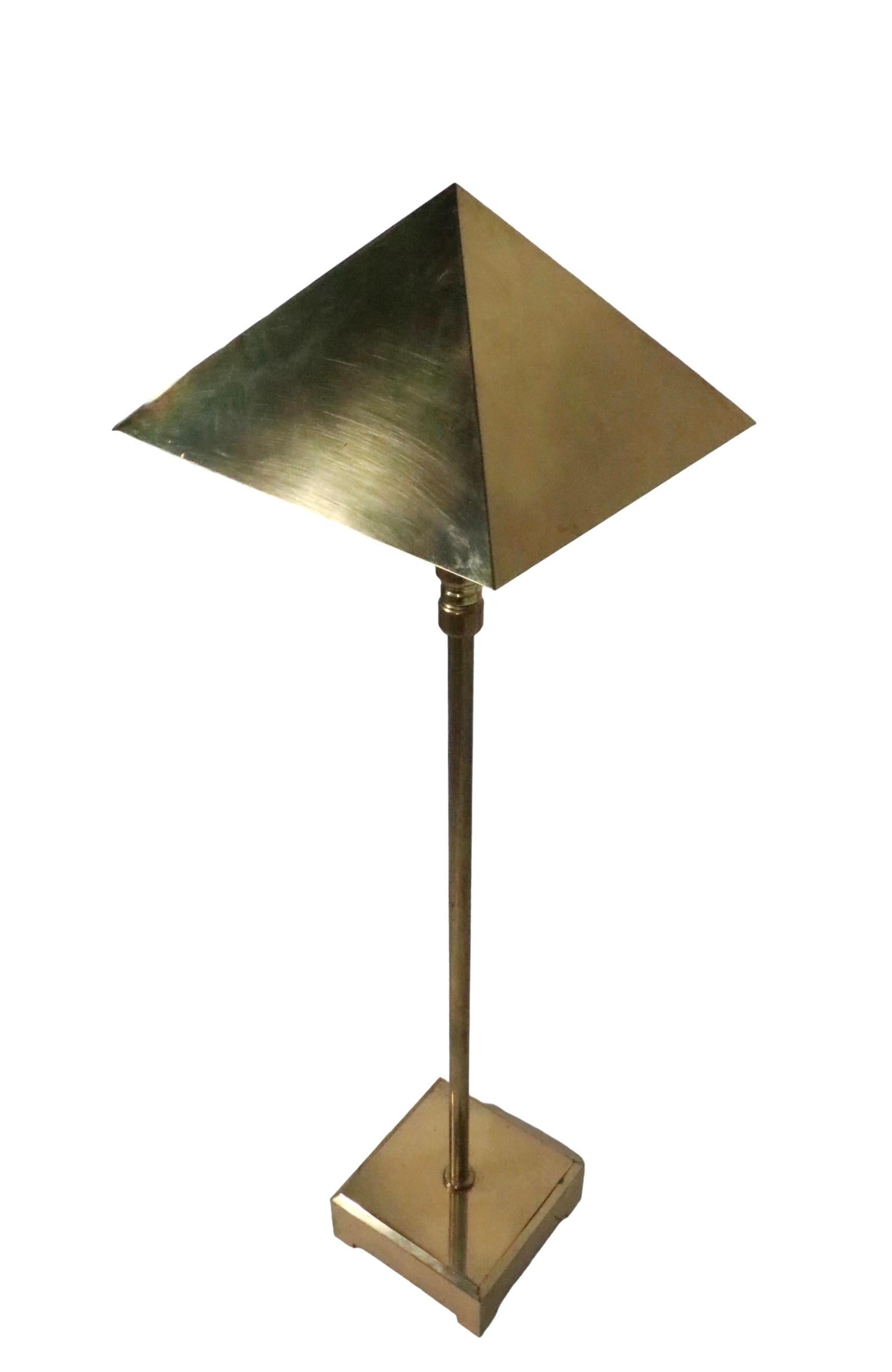 Late 20th Century Post Modern Adjustable Brass Floor Table Lamp by Chapman, c 1977