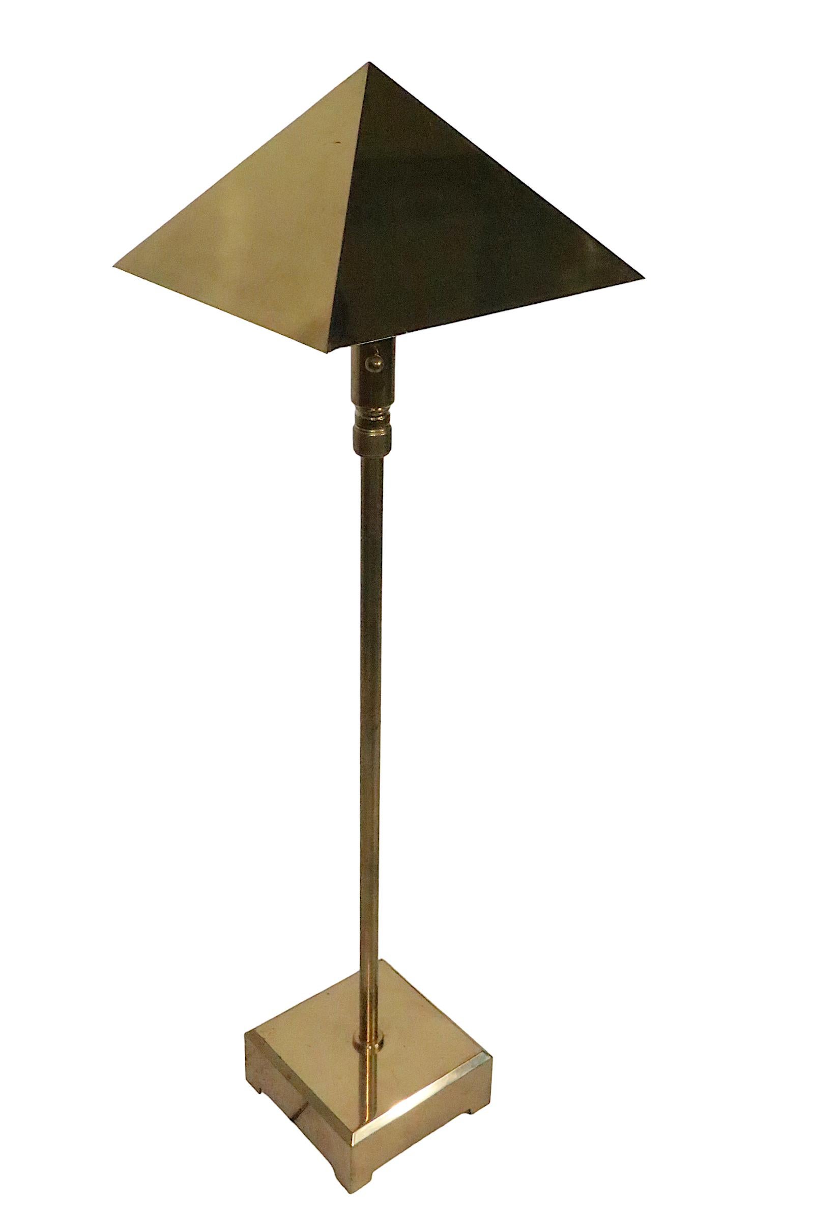 Post Modern Adjustable Brass Floor Table Lamp by Chapman, c 1977 2