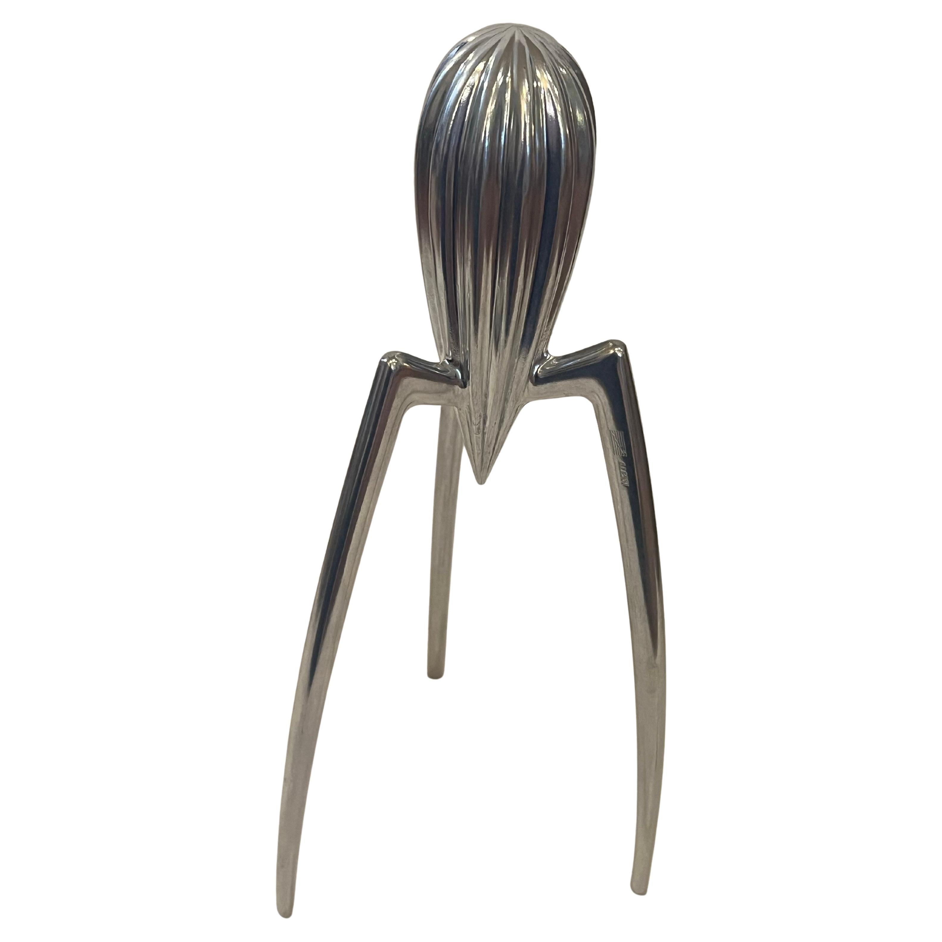 A classic post-modern aluminum lemon squeeze by Philippe Starck for Alessi, circa 1990s. The piece is in great condition beautiful piece of art .