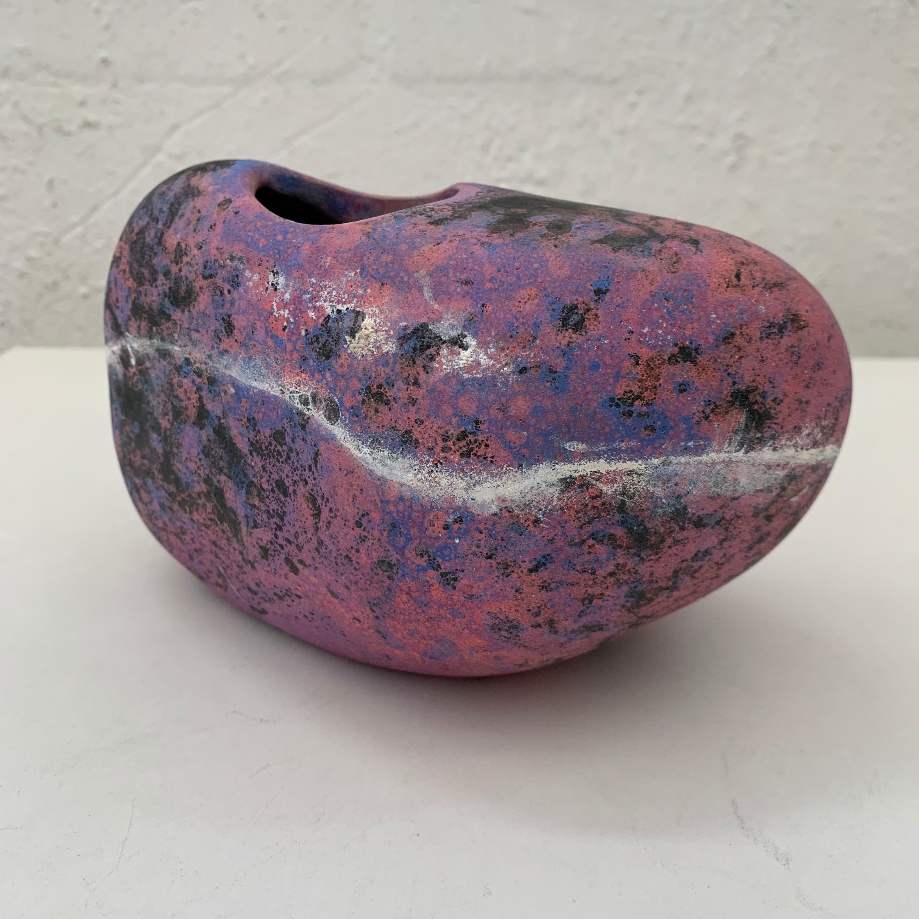 Post-Modern Postmodern Amorphic Celestial Pottery Vase, Handmade, USA